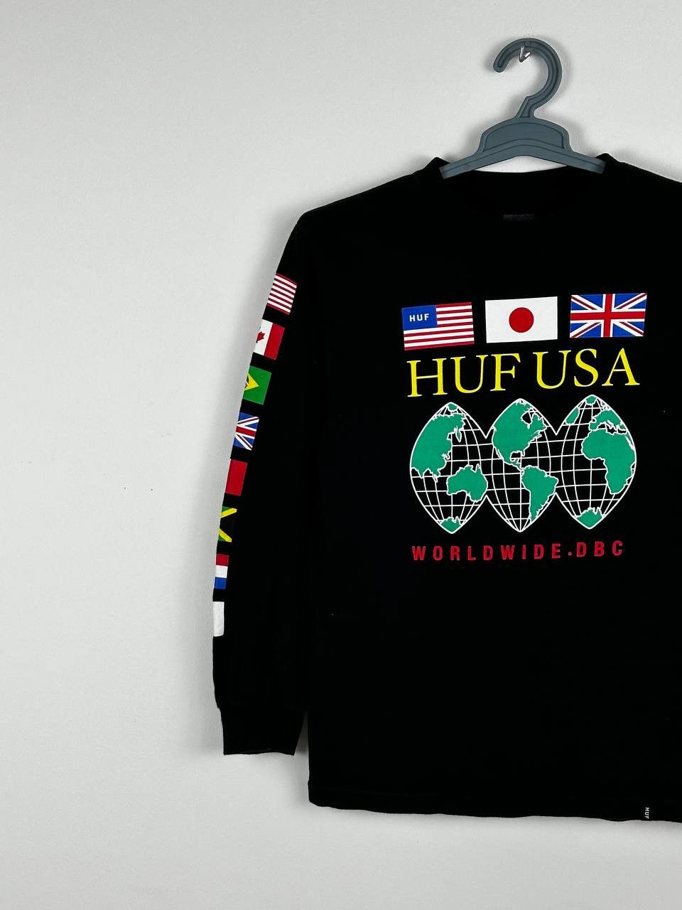 Huf Huf Country Flags Black Long Sleeve Skate T Shirt Size US S / EU 44-46 / 1 - 2 Thumbnail