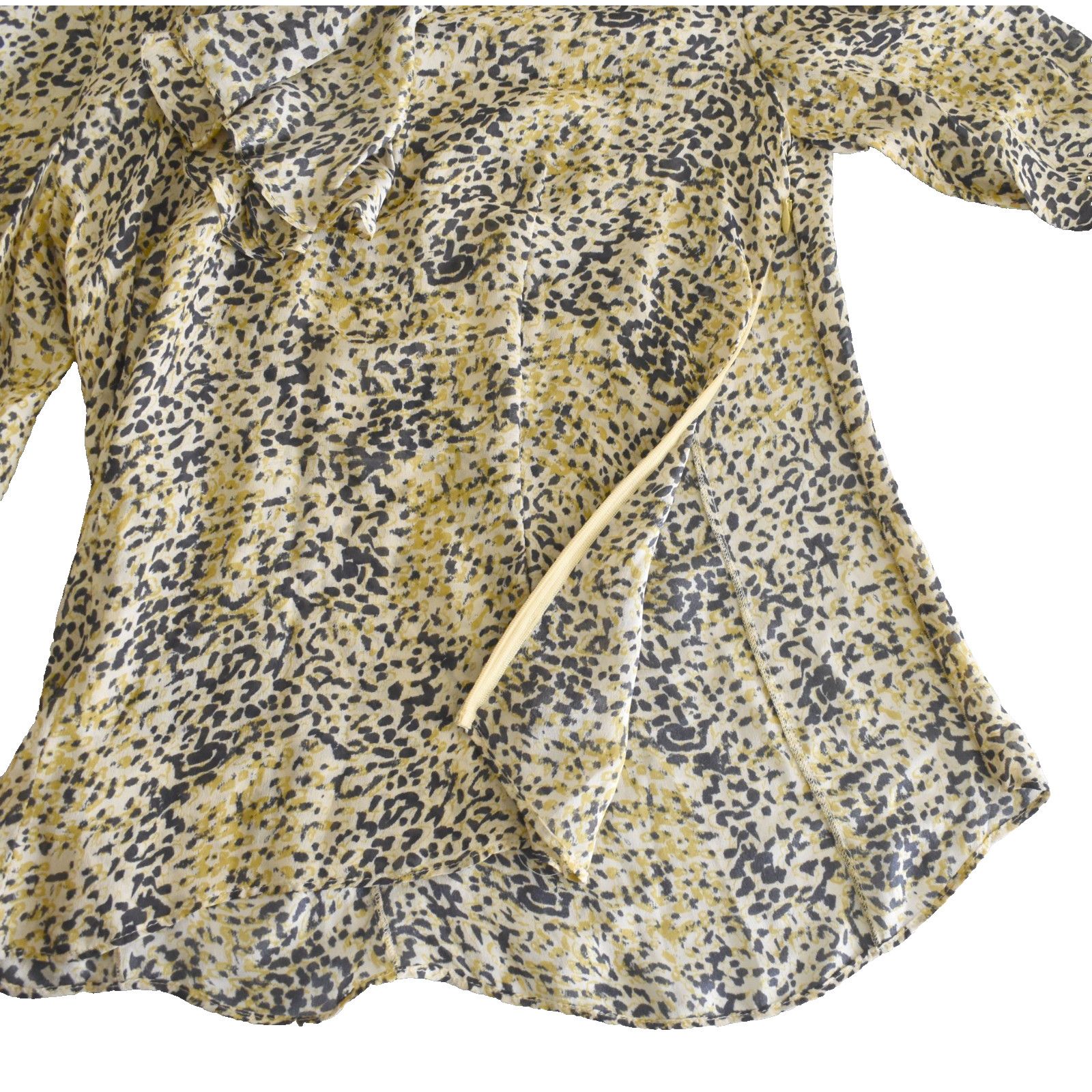 Lafayette 148 NEW LAFAYETTE 148 Leopard Print 100% Silk Ruffle Blouse Sz 0 Size XS / US 0-2 / IT 36-38 - 6 Thumbnail