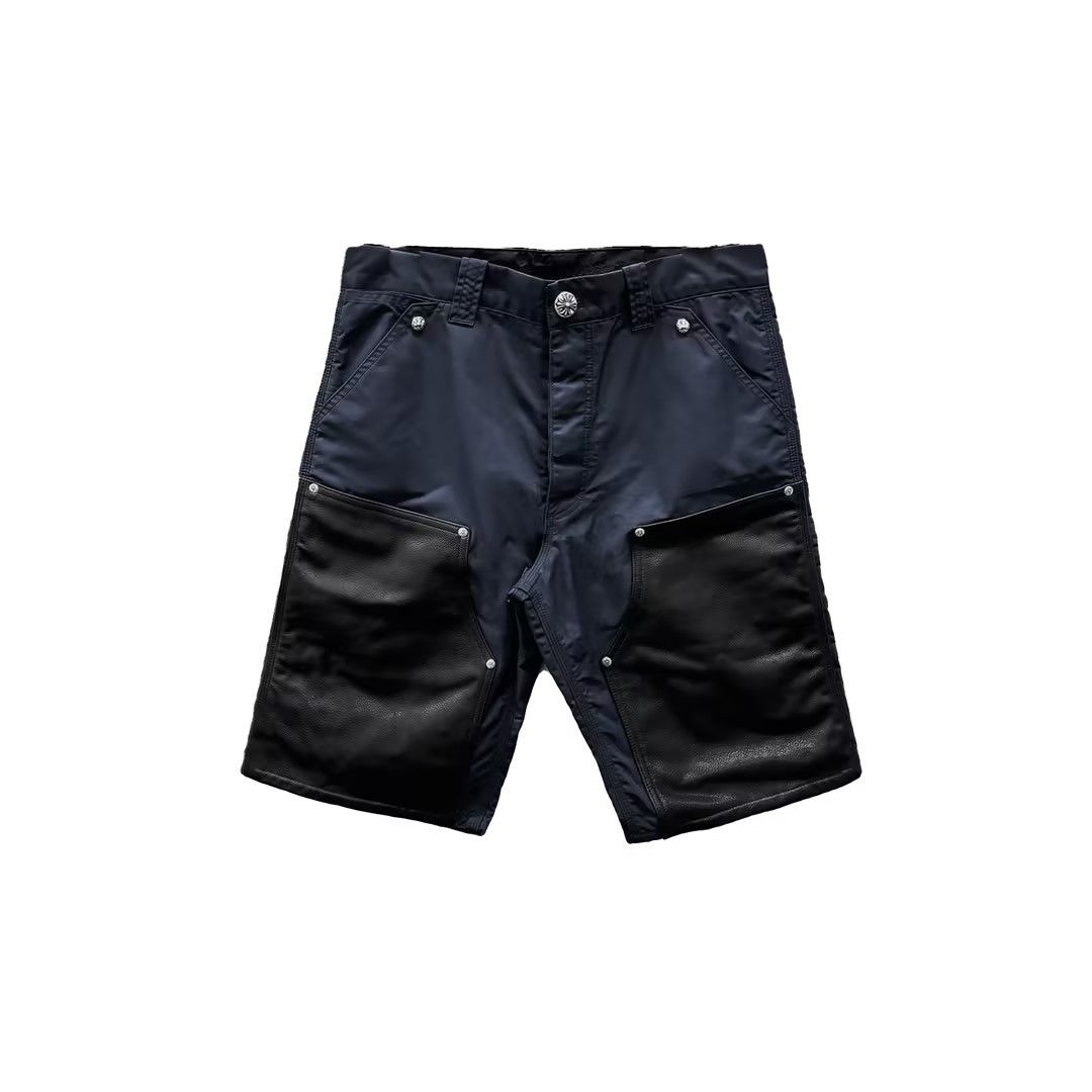 Chrome Hearts Chrome Hearts Navy Leather Double Knee Carpenter Shorts Size US 32 / EU 48 - 1 Thumbnail