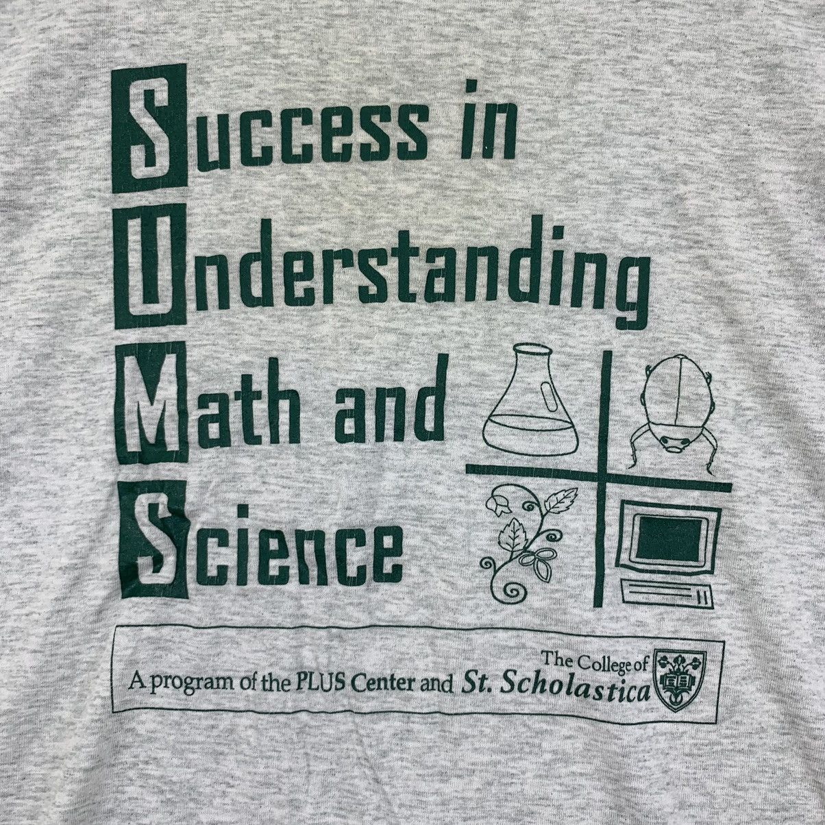 Fruit Of The Loom Vintage COLLEGIATE ST. SCHOLASTICA Science Tee Shirt Size L / US 10 / IT 46 - 3 Thumbnail