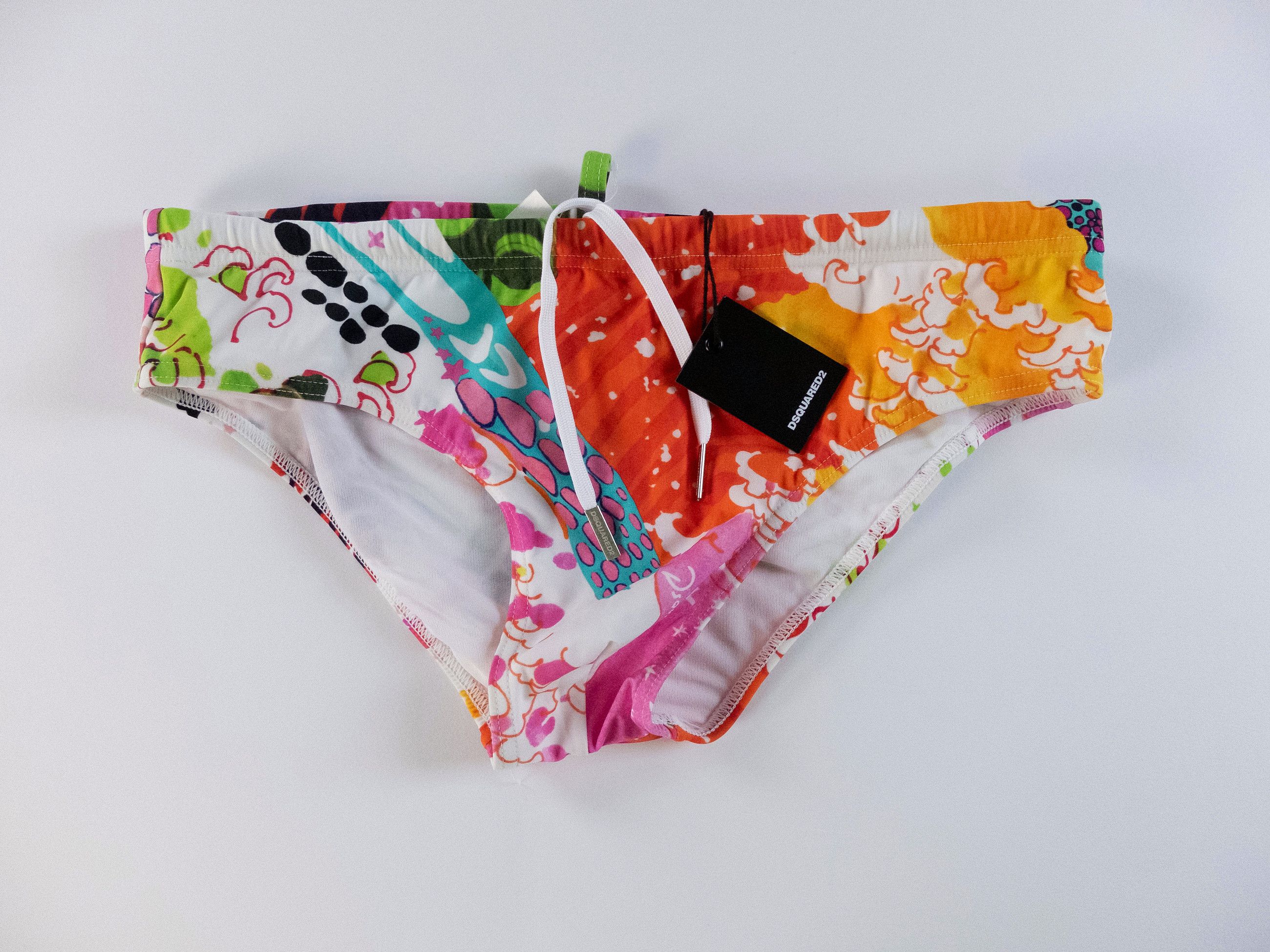 Dsquared2 DSQUARED2 white abstract print swim briefs 48 Medium Size US 32 / EU 48 - 1 Thumbnail