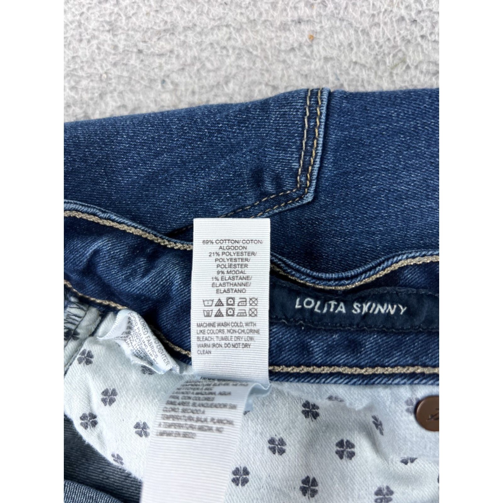 Lucky Brand Lucky Brand Jeans Women 6 Blue Denim Skinny Mid Rise 27x27 - USA 5-Pocket Button Zip Crop Pattern Dark Wash - Vintage Shirt? Size 28" / US 6 / IT 42 - 7 Thumbnail