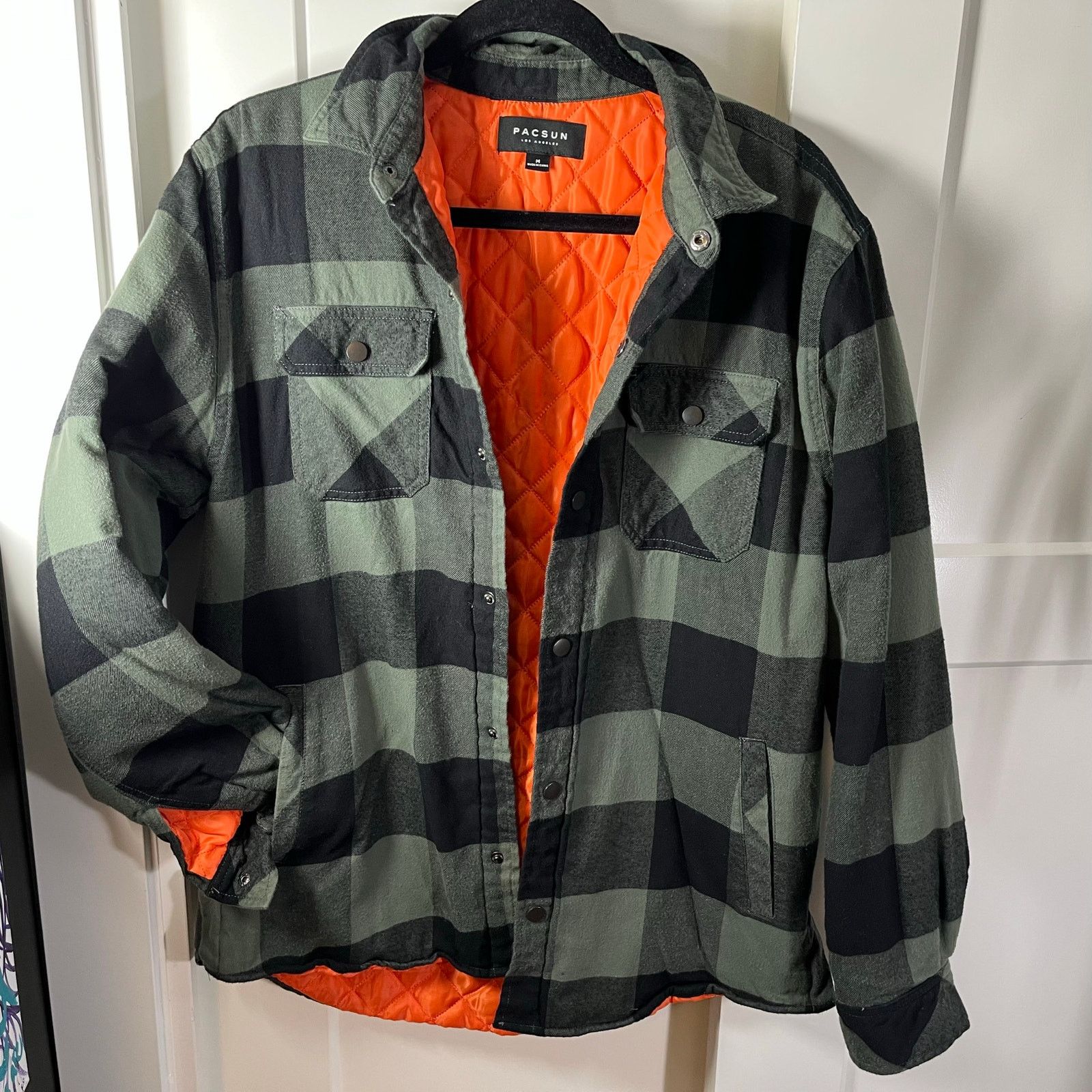 Pacsun PacSun Green Plaid Medium Shacket with Snap Closure Size US M / EU 48-50 / 2 - 3 Thumbnail