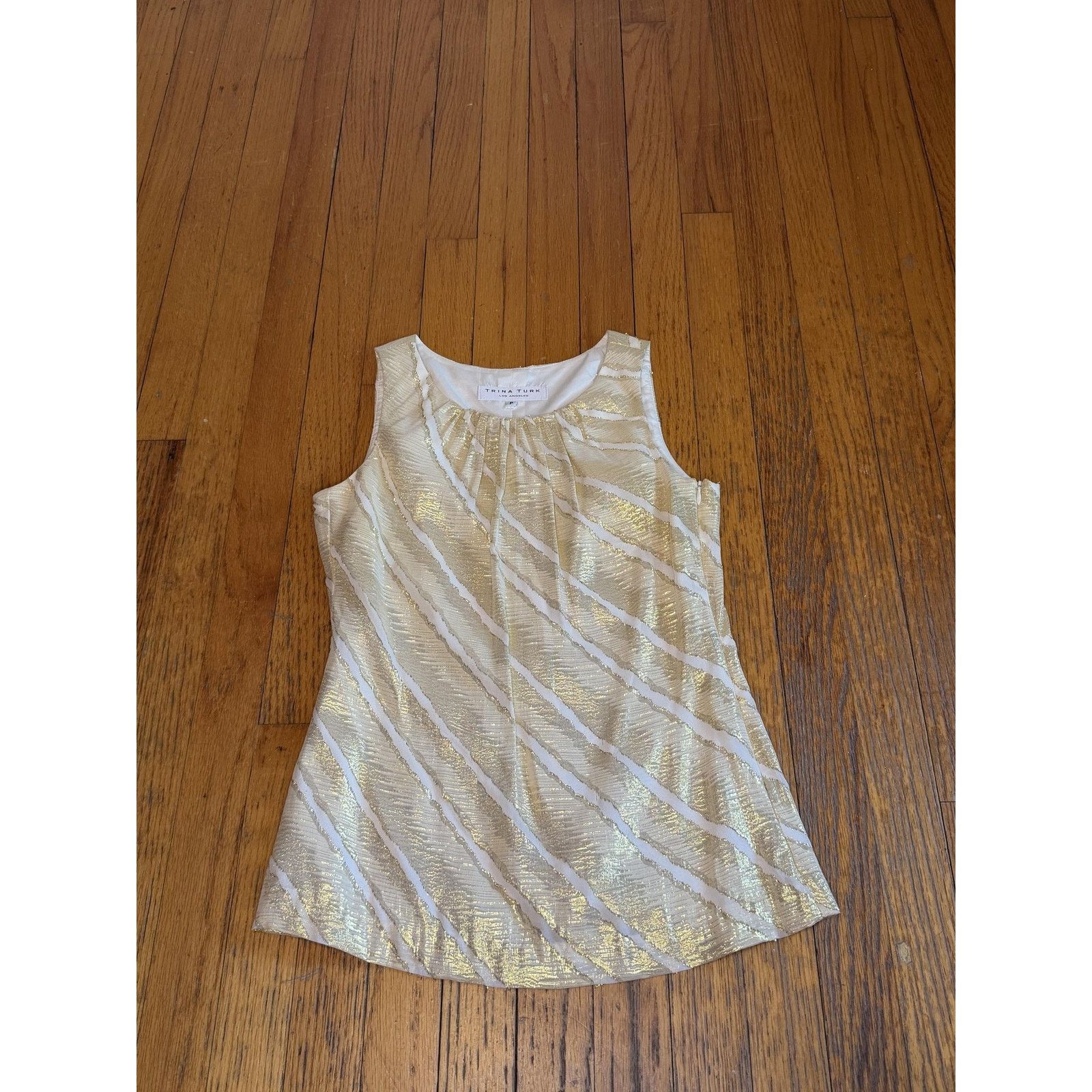 Trina Turk Trina Turk WOMENS Lined Metallic PartyTank Top Size XS / US 0-2 / IT 36-38 - 2 Thumbnail