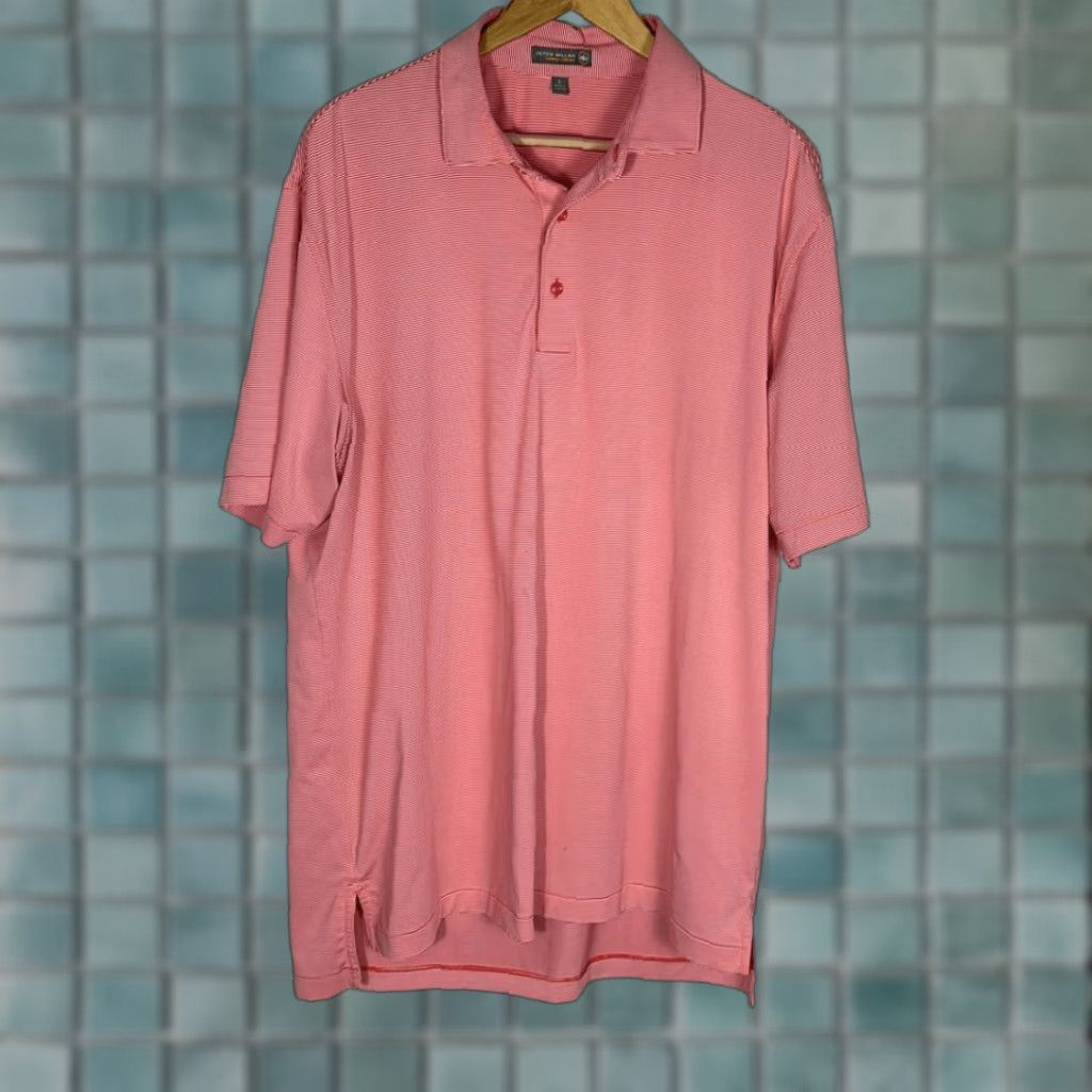 Peter Millar Peter Millar Summer Comfort Sean Polo Shirt Mens L Red Stripe Stretch Jersey Size US L / EU 52-54 / 3 - 1 Thumbnail