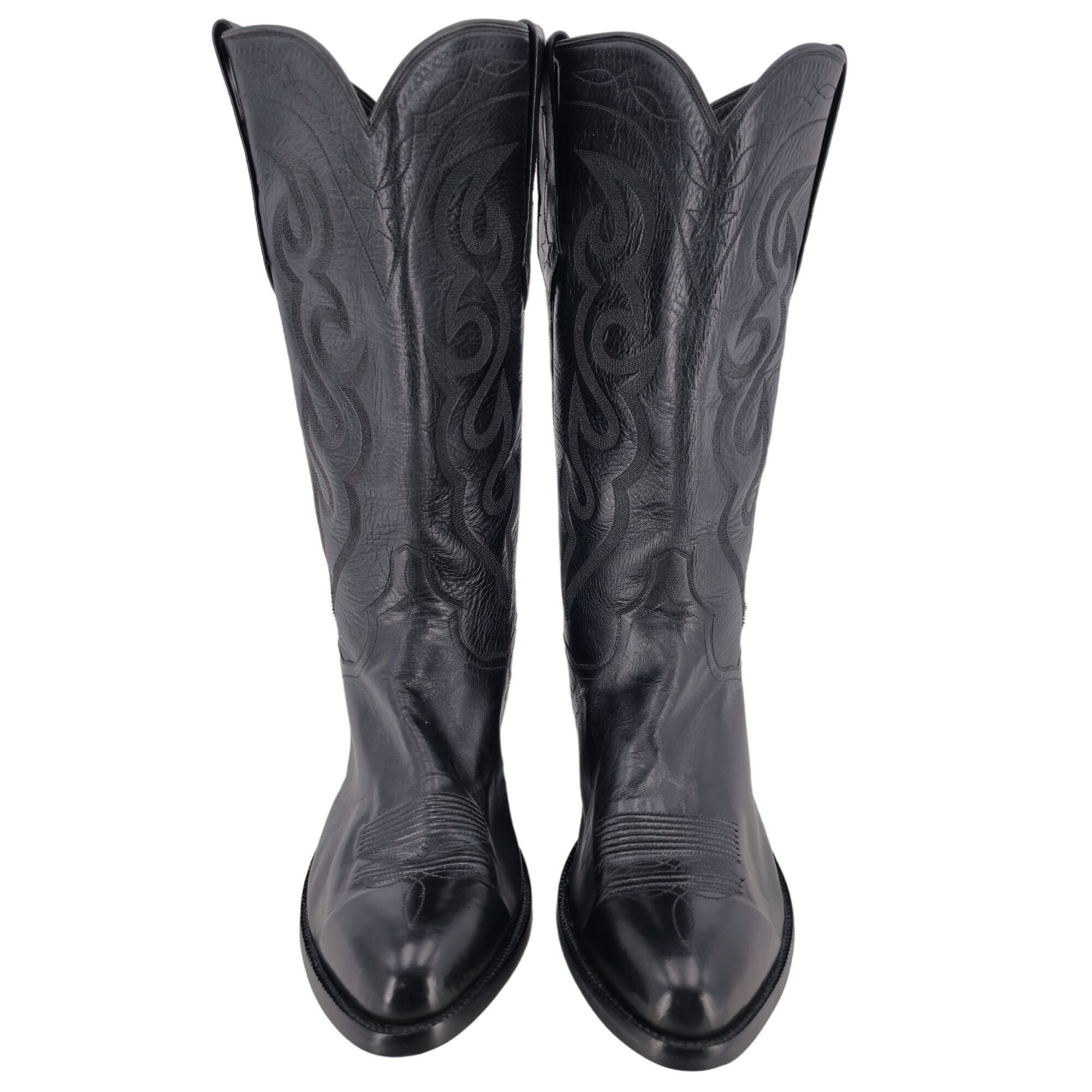Other J.B. Hill Mens 10EE Wide Black Leather Cowboy Western Boots Size US 10 / EU 43 - 2 Thumbnail