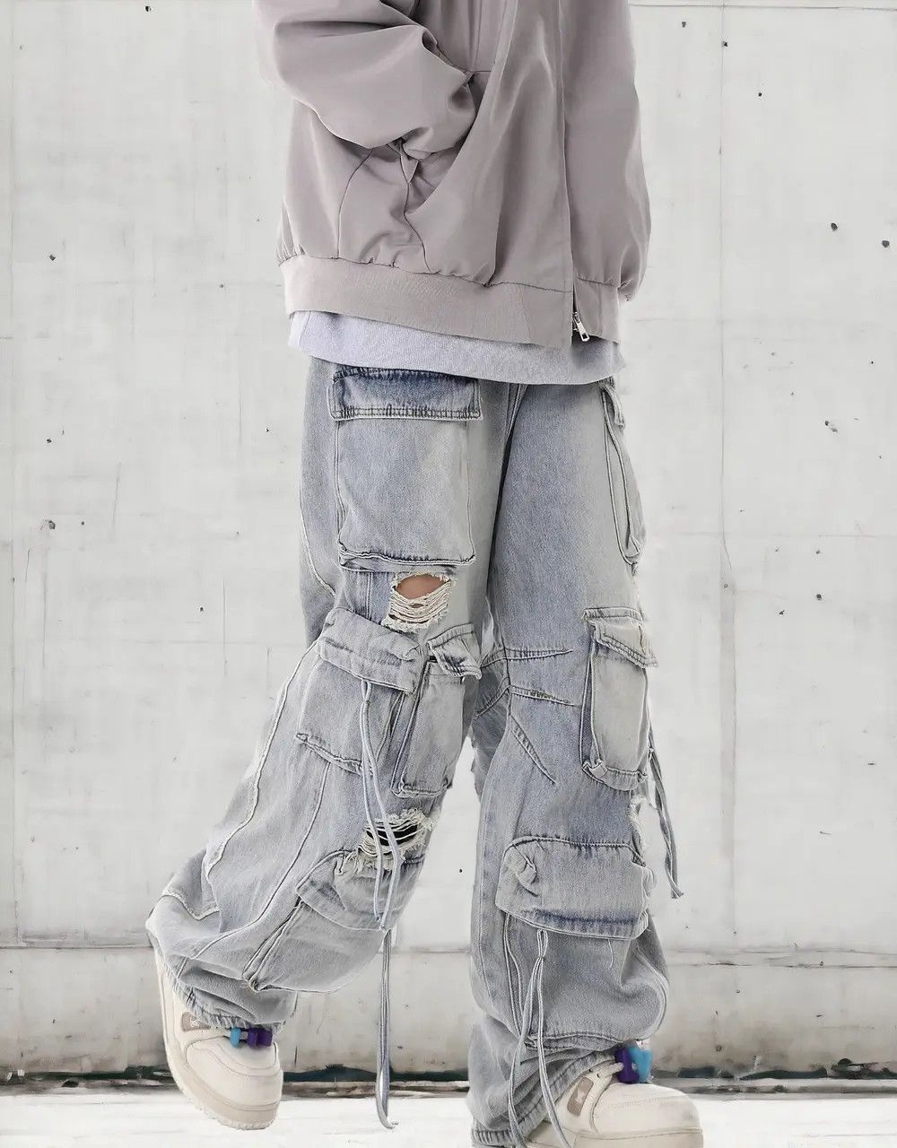 Japanese Brand × Jean Blue Cargo Denim Jeans Size US 30 / EU 46 - 1 Thumbnail