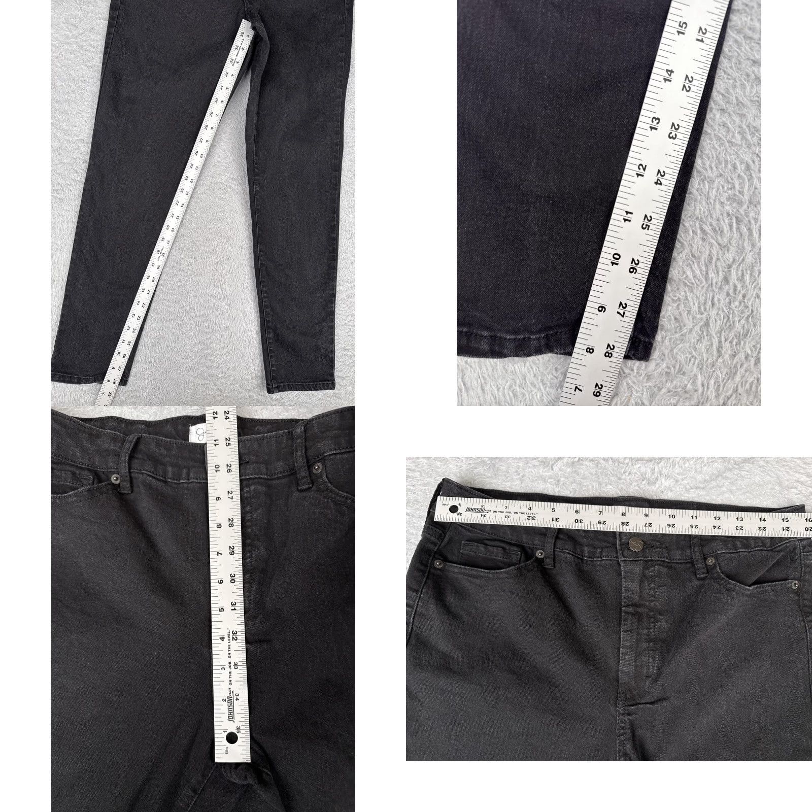Jessica Simpson Jessica Simpson Jeans Womens 12 Black Skinny Stretch Denim Mid Rise 31x28 Size 34" / US 12 / IT 48 - 8 Thumbnail