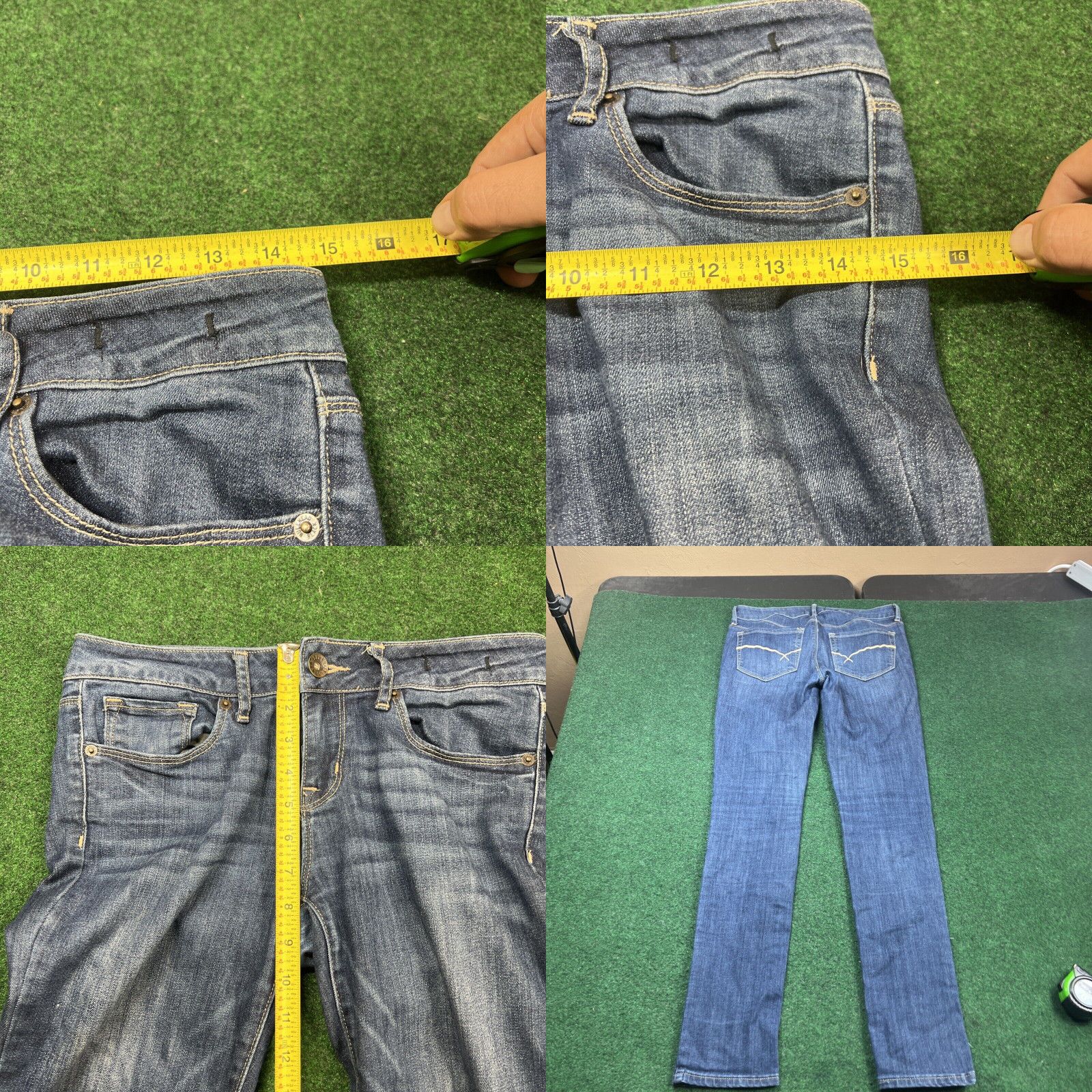 Vintage Bullhead Black Skinniest Women Blue Jeans Low Rise Med Dirty Wash spackle Size 5 Size 27" / US 4 / IT 40 - 8 Thumbnail