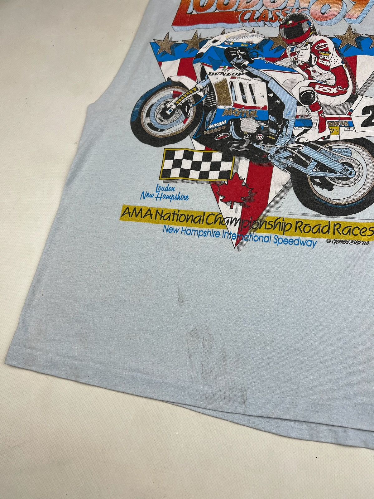 Harley Davidson × Vintage 1989 London Moto tee Tank Top Dunlop racing Suzuki Size US M / EU 48-50 / 2 - 5 Thumbnail