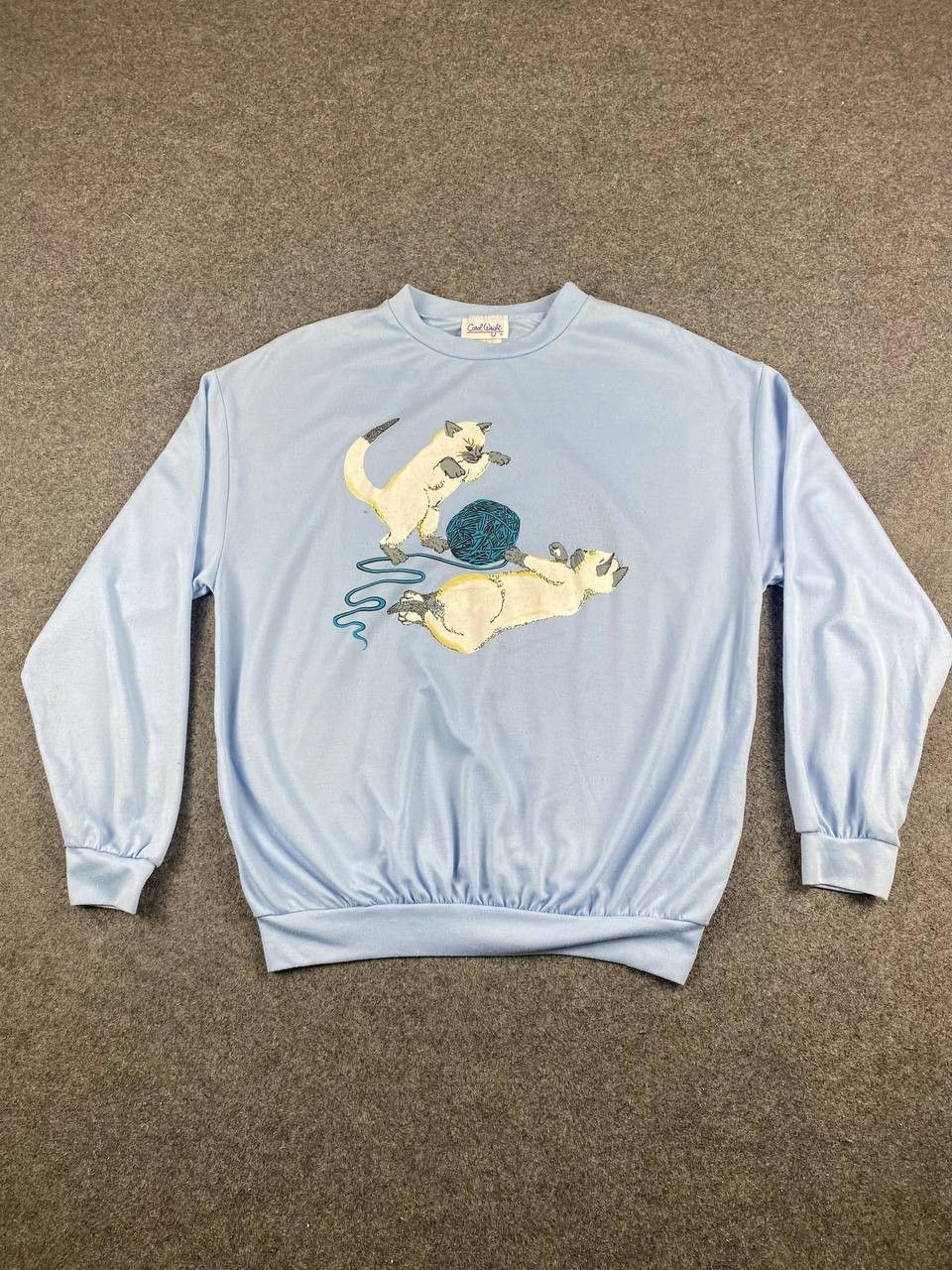 vintage 90s cat print sweatshirt nice design