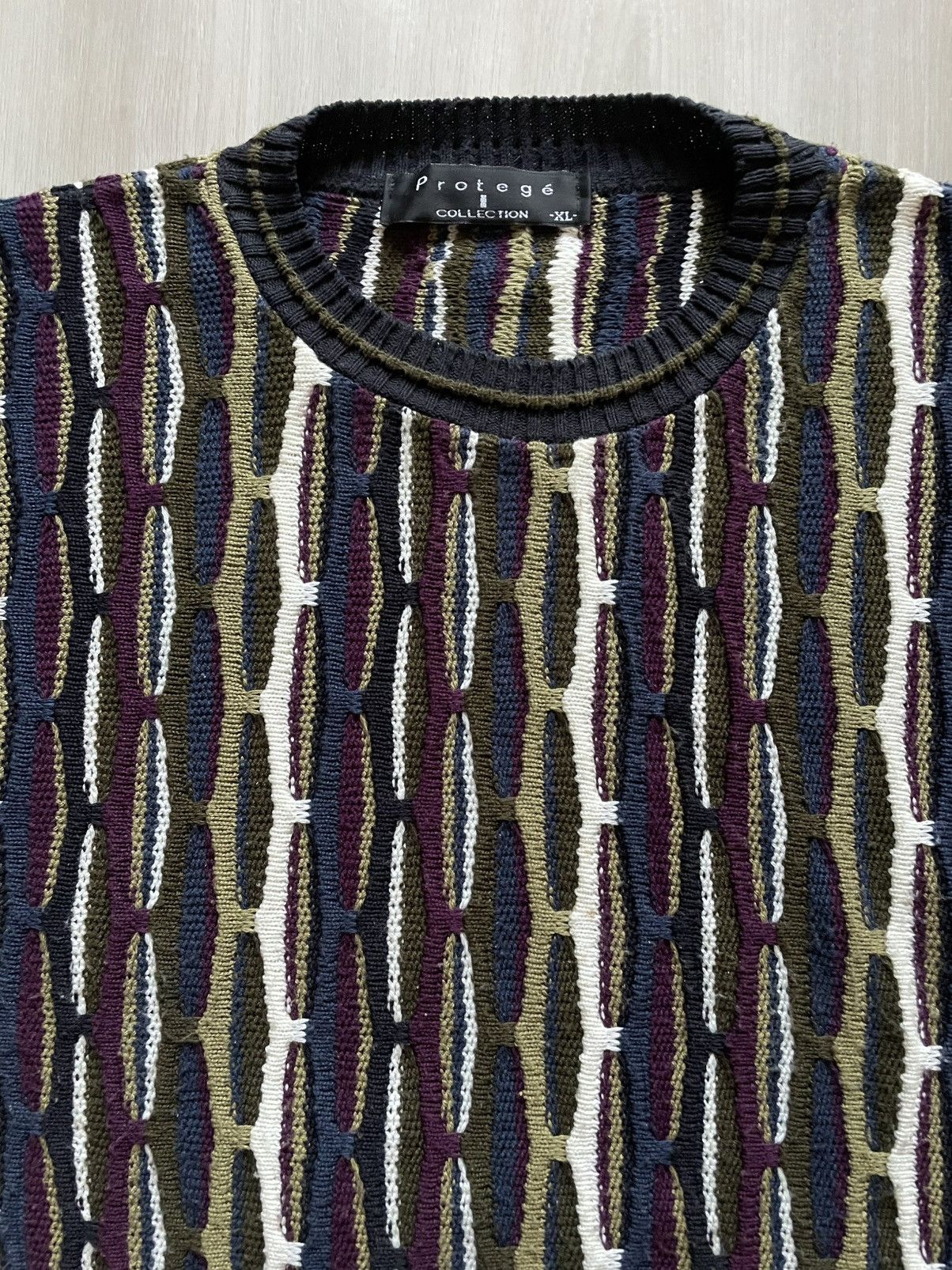 Vintage VTG Protege Coogi Style Textured Knit Sweater Crewneck XL Size US XL / EU 56 / 4 - 2 Thumbnail
