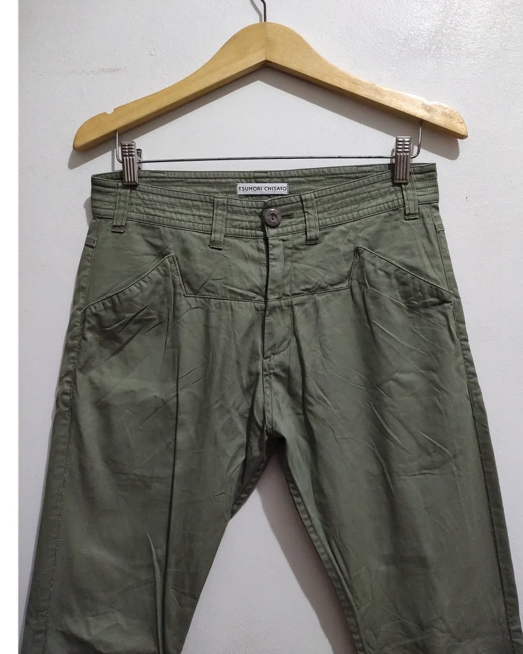 Issey Miyake Tsumori Chisato Green Utility Pants Curved Pockets Pants Size 30" / US 8 / IT 44 - 12 Thumbnail