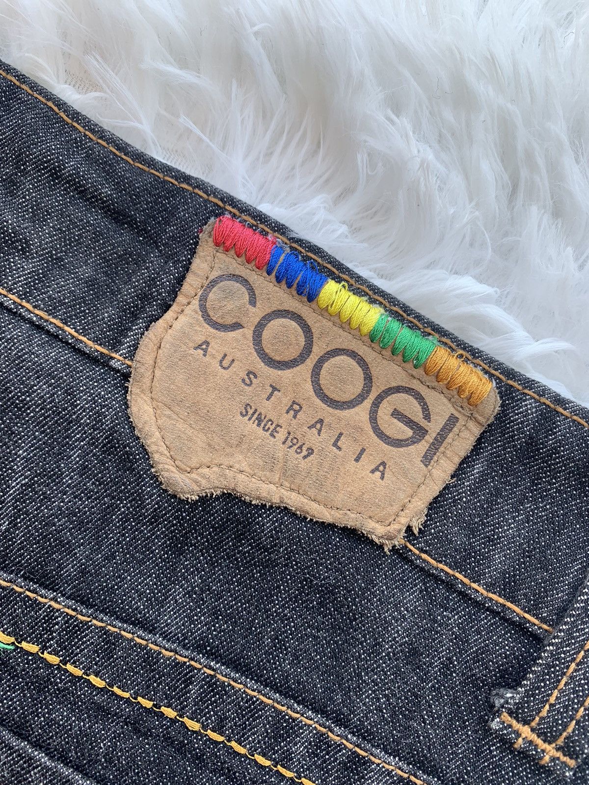 Rare Coogi Rainbow Stitch Flared Jeans