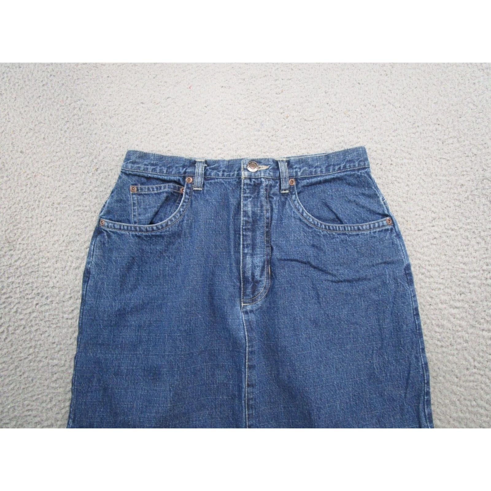 Vintage VINTAGE St Johns Bay Blue Denim Maxi Skirt Size 8M Jean Back Slit Cottage Y2K Size 30" / US 8 / IT 44 - 3 Thumbnail