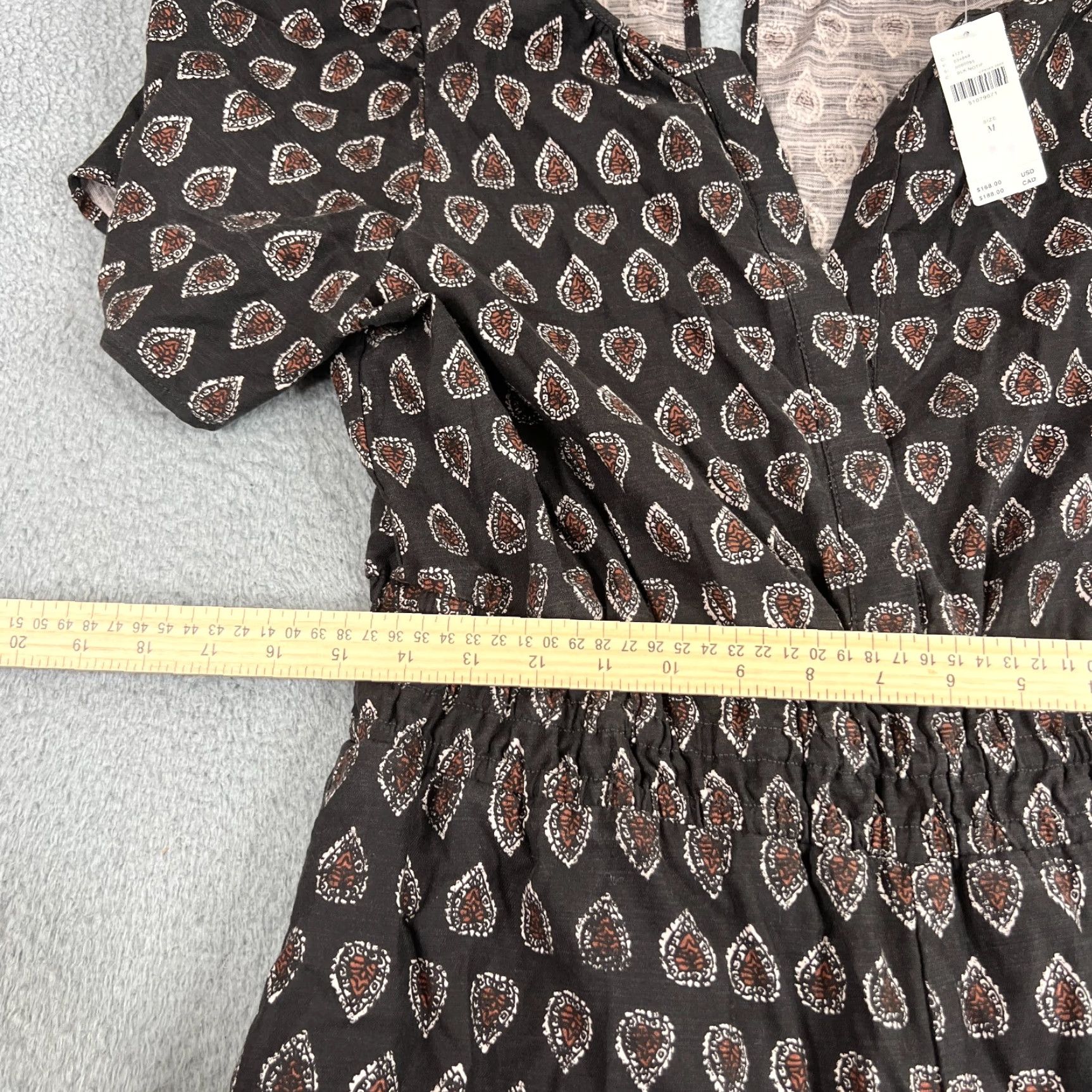 Anthropologie VINTAGE Anthropologie Womens Romper Size Medium Puff Sleeve Wide Leg Dress Black and White Layered Bodysuit Size 32" / US 10 / IT 46 - 5 Thumbnail