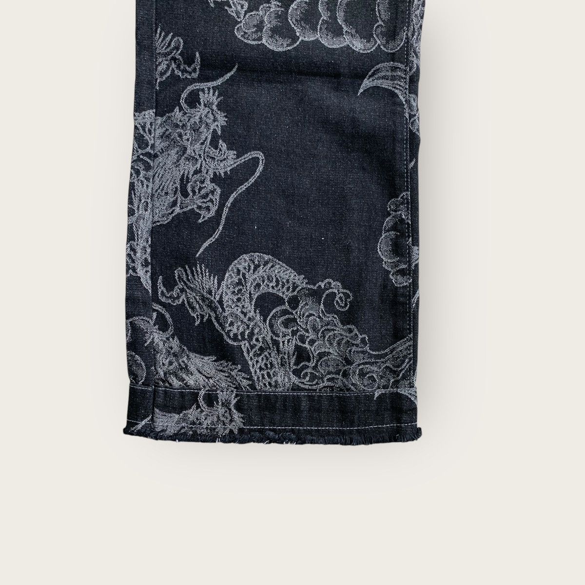 Japanese Brand Flare Jeans Dragon Full Print Size US 30 / EU 46 - 19 Thumbnail