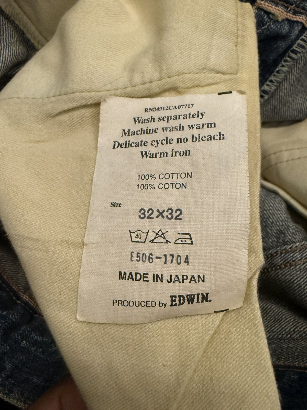 Kapital Vintage Edwin 505 Orange Tab Distressed Denim Size US 32 / EU 48 - 24 Thumbnail