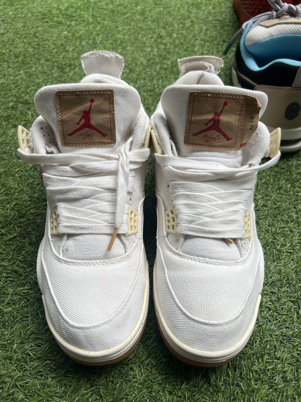 Jordan Brand × Levi's Jordan 4 Retro Levi's White (Levi's Tag) Men's - AO2571-100 Size US 10.5 / EU 43-44 - 4 Thumbnail