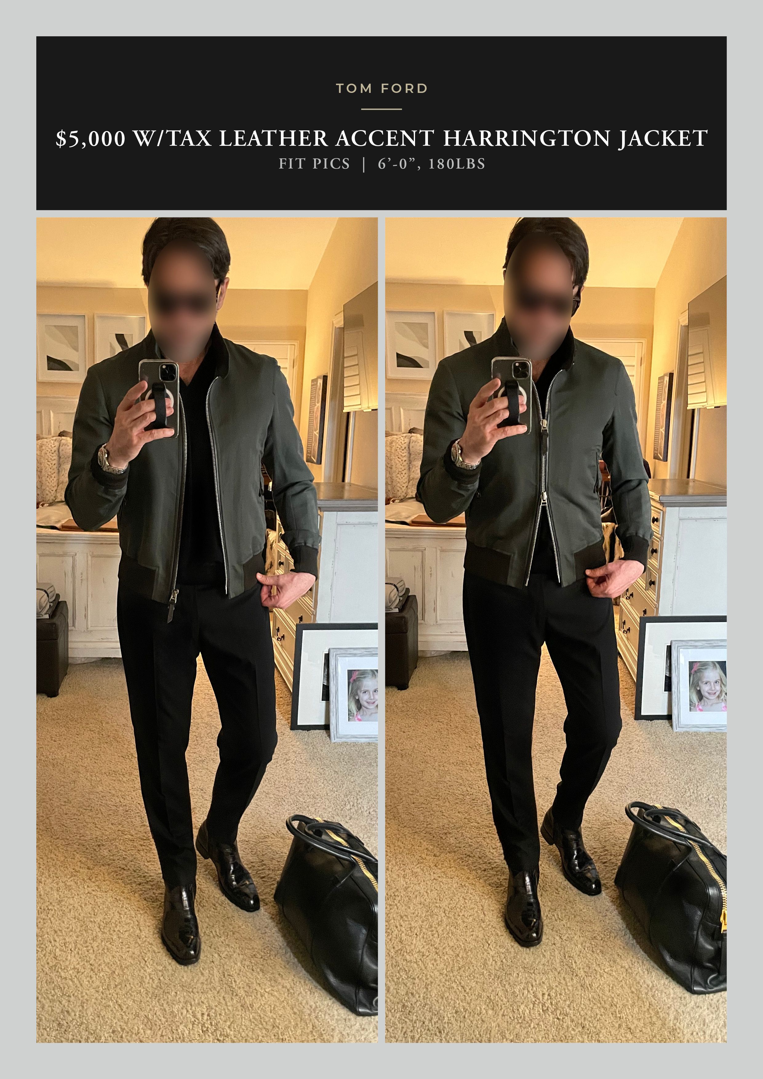 image of Ultimate $5K Tom Ford Green Leather Accents Jacket, Men's (Size Medium)