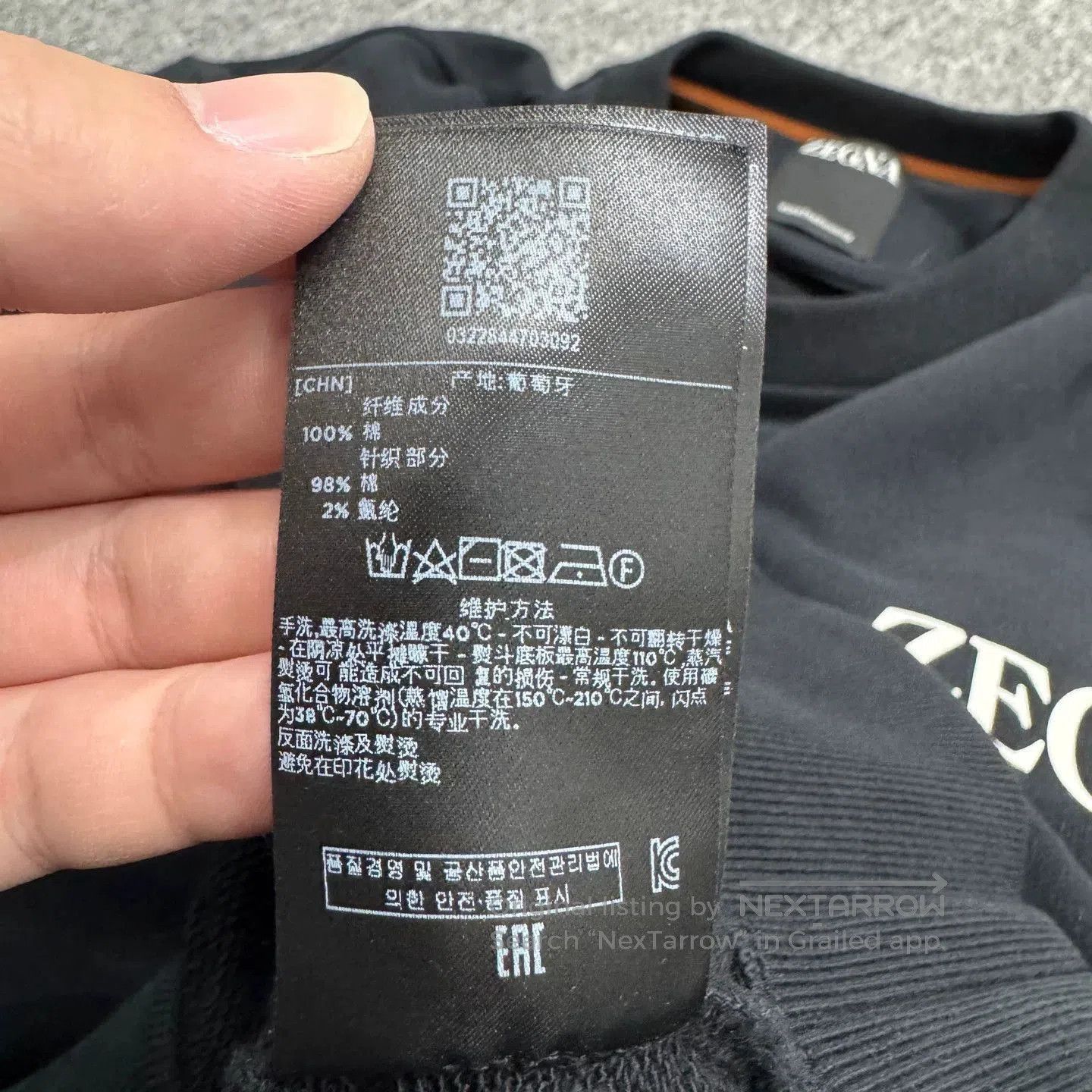 Ermenegildo Zegna Black Long Sleeve Sweatshirt with Logo. Size US L / EU 52-54 / 3 - 4 Thumbnail