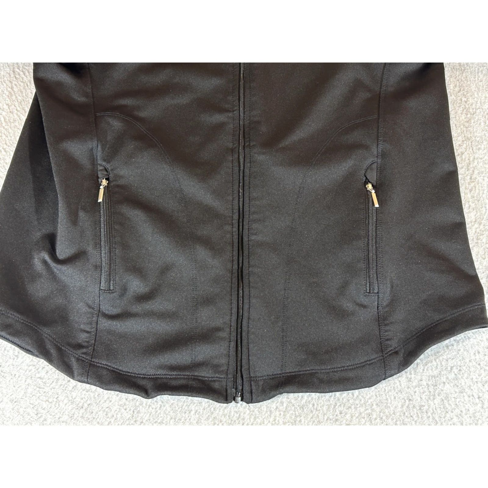 Vintage Straight Down Jacket Womens XL Black Full Zip Softshell Track Golf Size XL / US 12-14 / IT 48-50 - 2 Thumbnail
