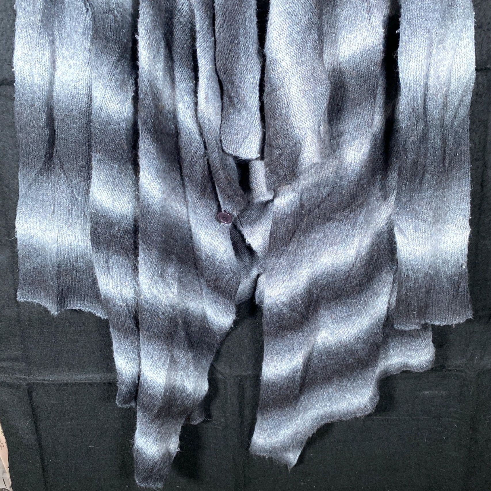 Prana prAna Womens Cardigan Black Gray Striped Open Waterfall Wool Blend L Sweater Knit Casual Workwear Travel Formal Party/Cocktail Wedding Size L / US 10 / IT 46 - 3 Thumbnail