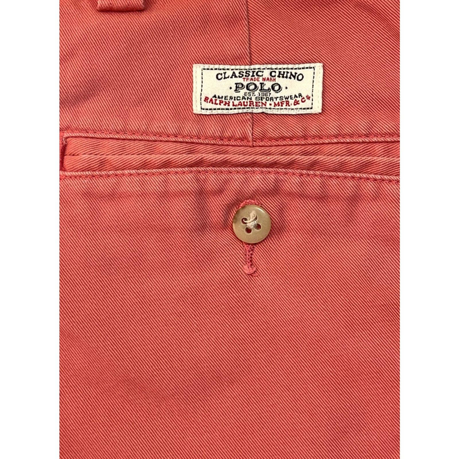 Polo Ralph Lauren VINTAGE Polo Ralph Lauren Mens Chino Shorts 90s Casual Flat Front Cotton 35 Red Logo Embroidered 80s 90s American Preppy Mens Size US S / EU 44-46 / 1 - 5 Thumbnail