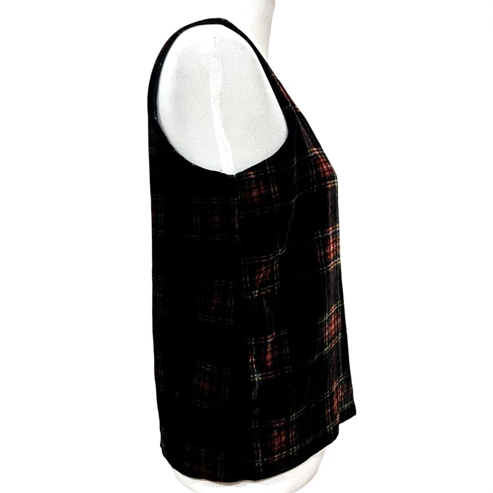 J.Crew J.Crew Black Velvet Plaid Sleeveless Tank Top Blouse Women’s 4 Multicolor Velvet Tartan Plaid Sleeveless Shirt Womens 4 Size S / US 4 / IT 40 - 7 Thumbnail