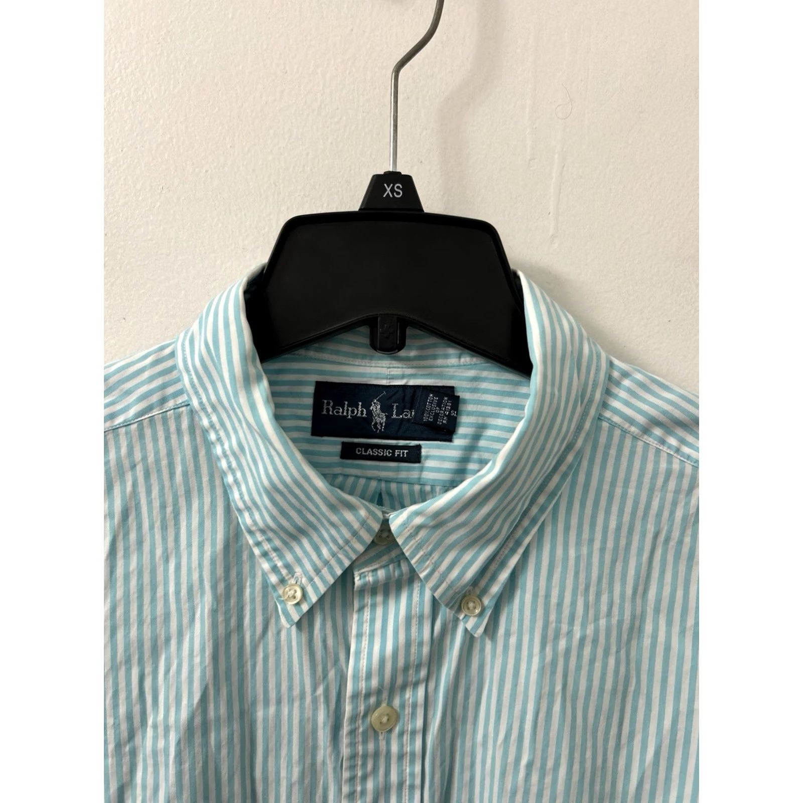 Ralph Lauren VTG Ralph Lauren Shirt Mens XL Blue White Striped Button-Down Logo L/S Size US XL / EU 56 / 4 - 5 Thumbnail