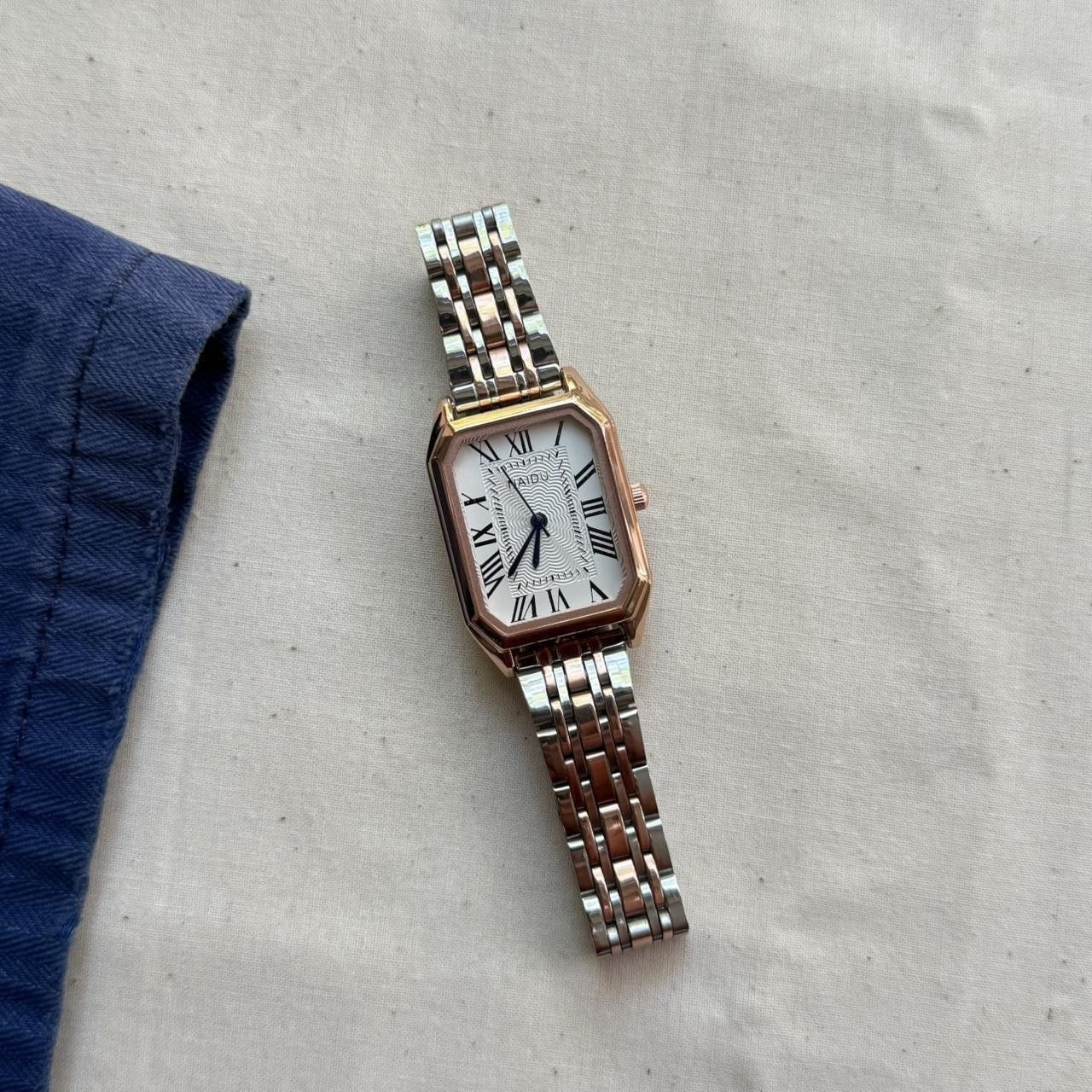 Vintage classy silver rectangle stainless steel quartz luxury watch Size ONE SIZE - 7 Thumbnail