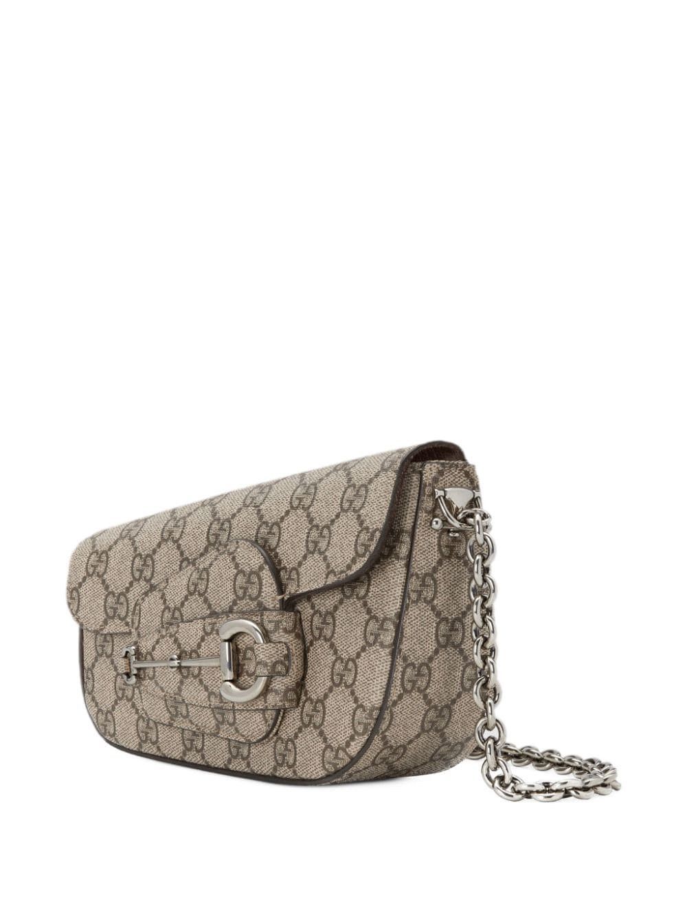 Gucci o1s1wg110225 Size:OS/ Horsebit Mini Shoulder Bag Beige/Brown Size ONE SIZE - 3 Thumbnail