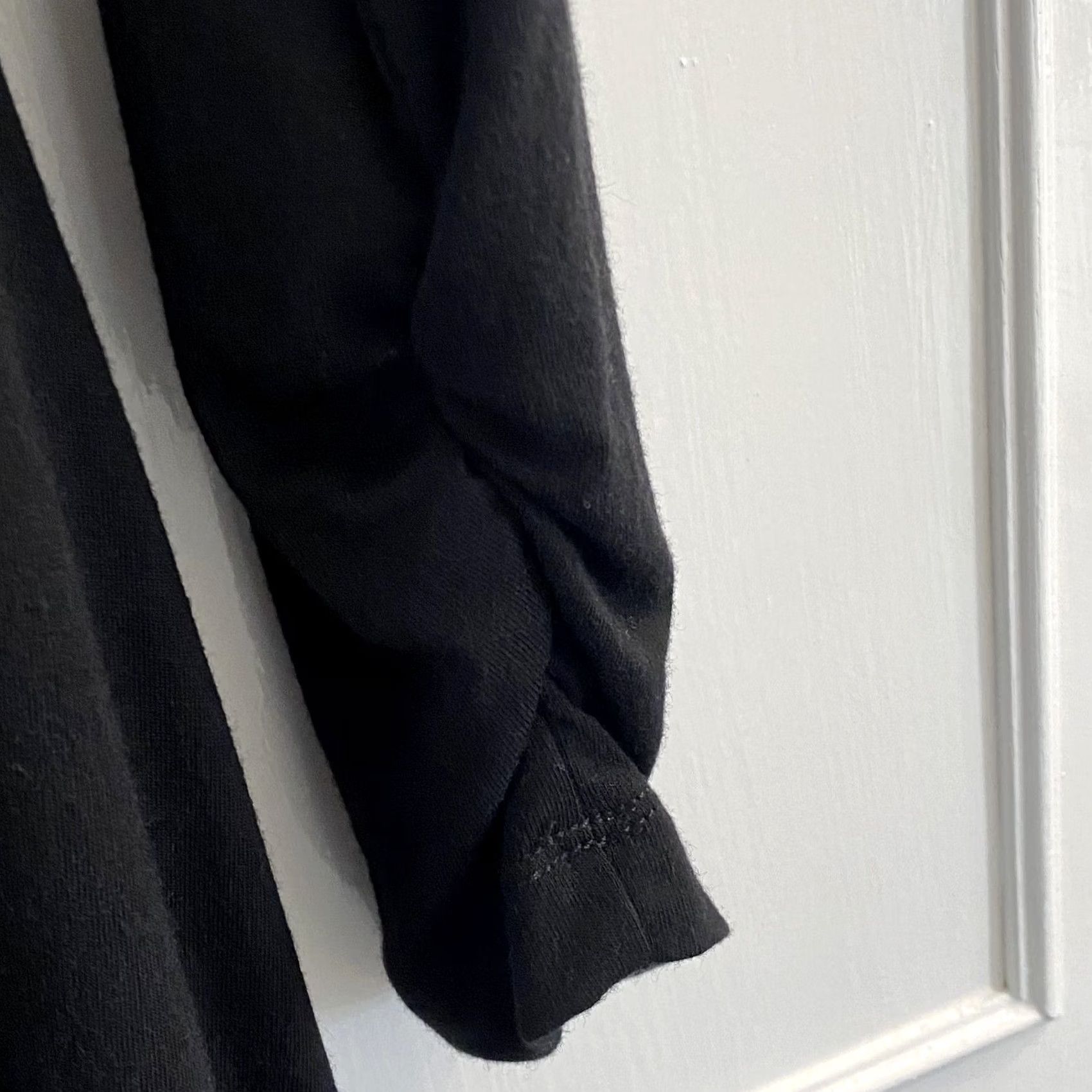 ME+EM Me + Em Dress Jersey Midi Black Flare Wool Blend Pre Loved Womens S Small Ruched Cuff Vintage? No (keep accuracy) Size S / US 4 / IT 40 - 3 Thumbnail