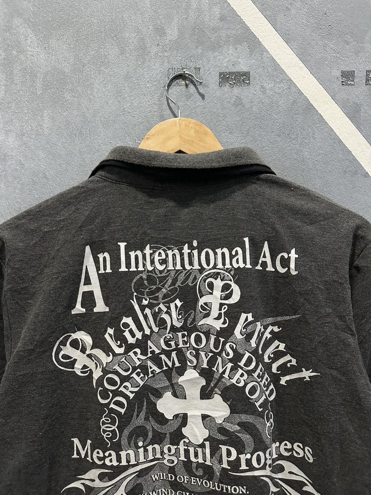 If Six Was Nine Y2K Pract Double Collar Poem Tribal Gothic Punk Cross Size US M / EU 48-50 / 2 - 11 Thumbnail
