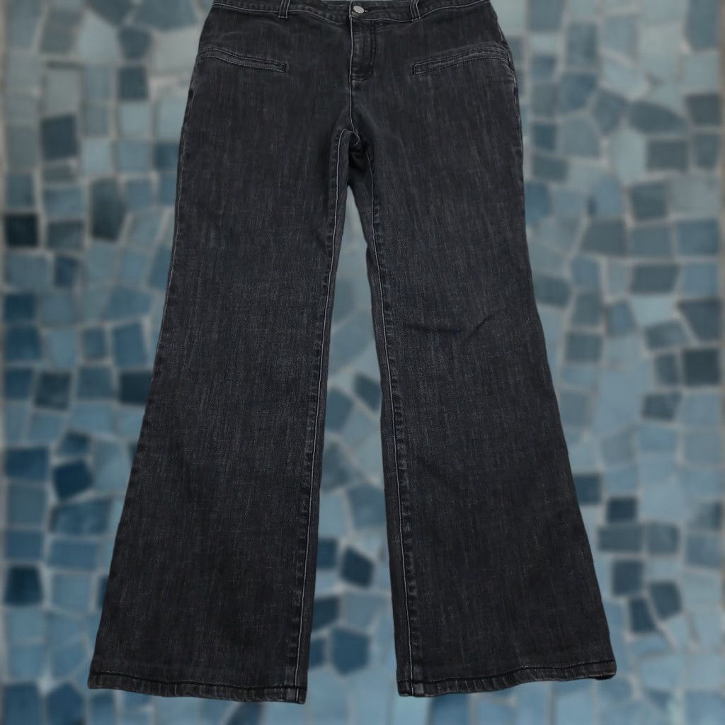 Altuzurra Jeans Women 46 Black Bootcut Regular Inseam 30in 32in Waist Preppy Pockets Italy Denim