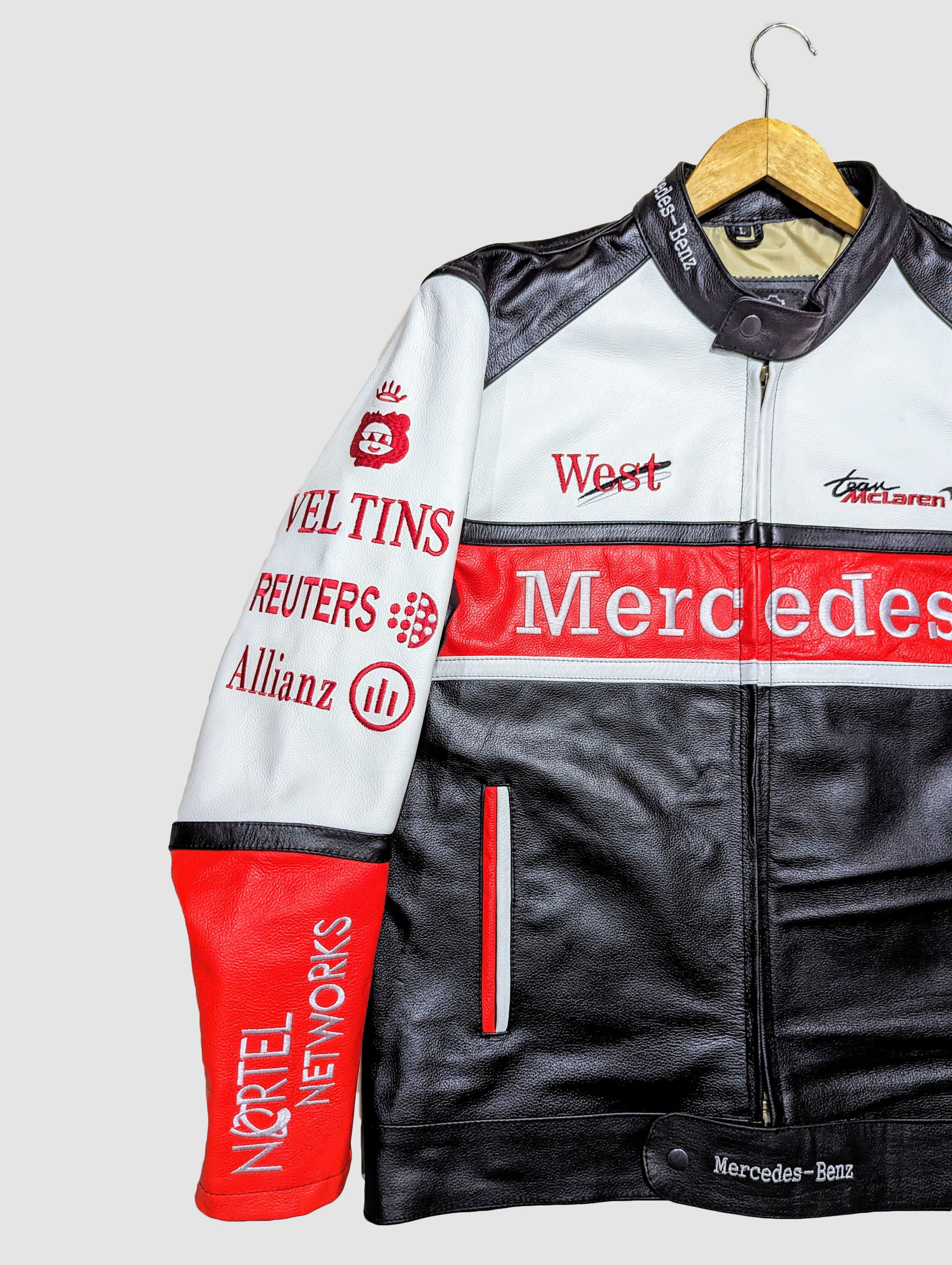 Genuine Leather MERCEDES BENZ 🔥 LEATHER JACKET RARE STREETWEAR Size US M / EU 48-50 / 2 - 3 Thumbnail