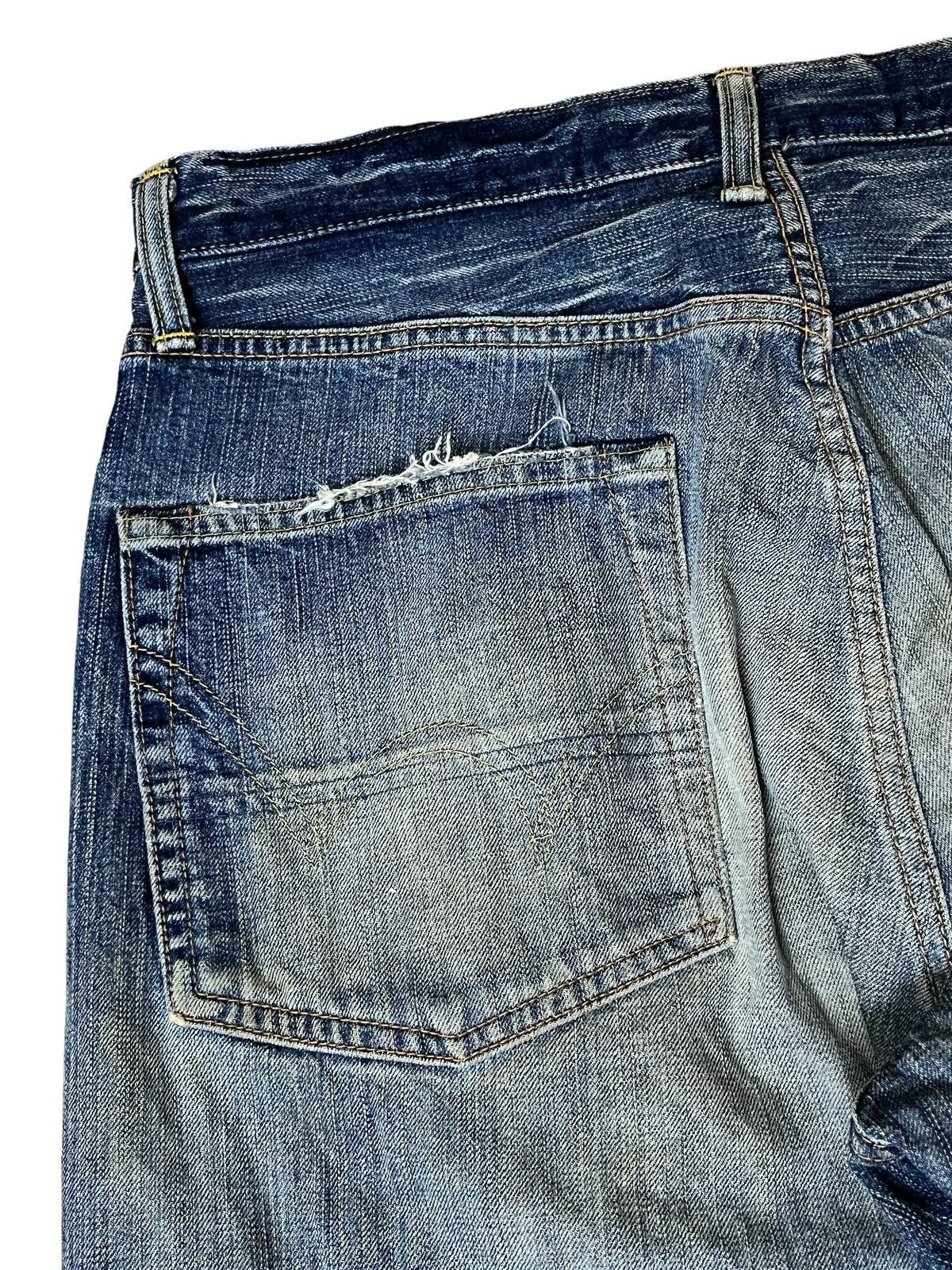 Edwin RIP🔥VINTAGE EDWIN 505-Z BUTTON FLY DISTRESSED SELVEDGE DENIM Size US 32 / EU 48 - 8 Thumbnail