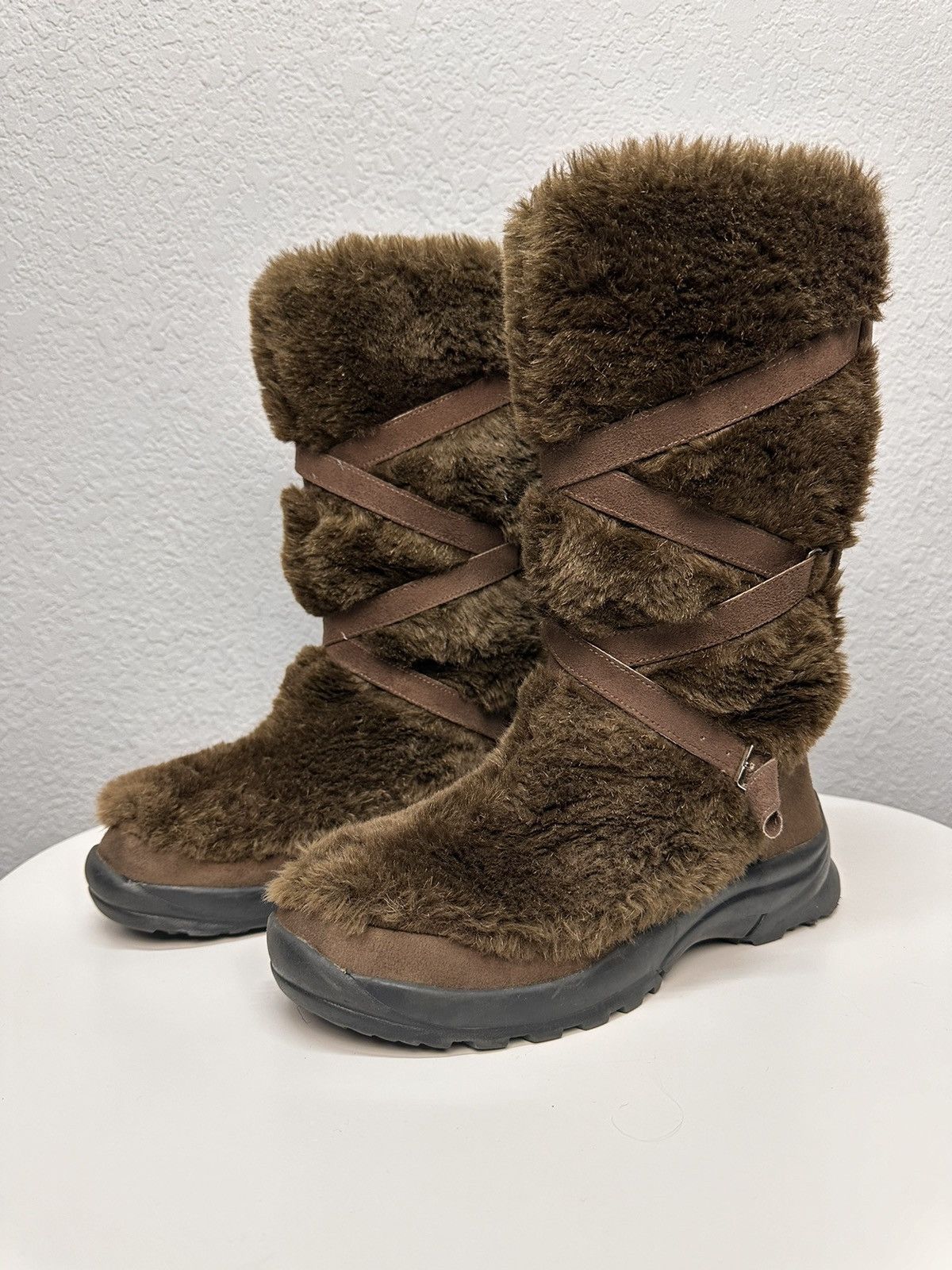 If Six Was Nine Fur Boots Bogner LGB Brown leather vintage Mohair Japan Hype Size US 8 / EU 41 - 4 Thumbnail