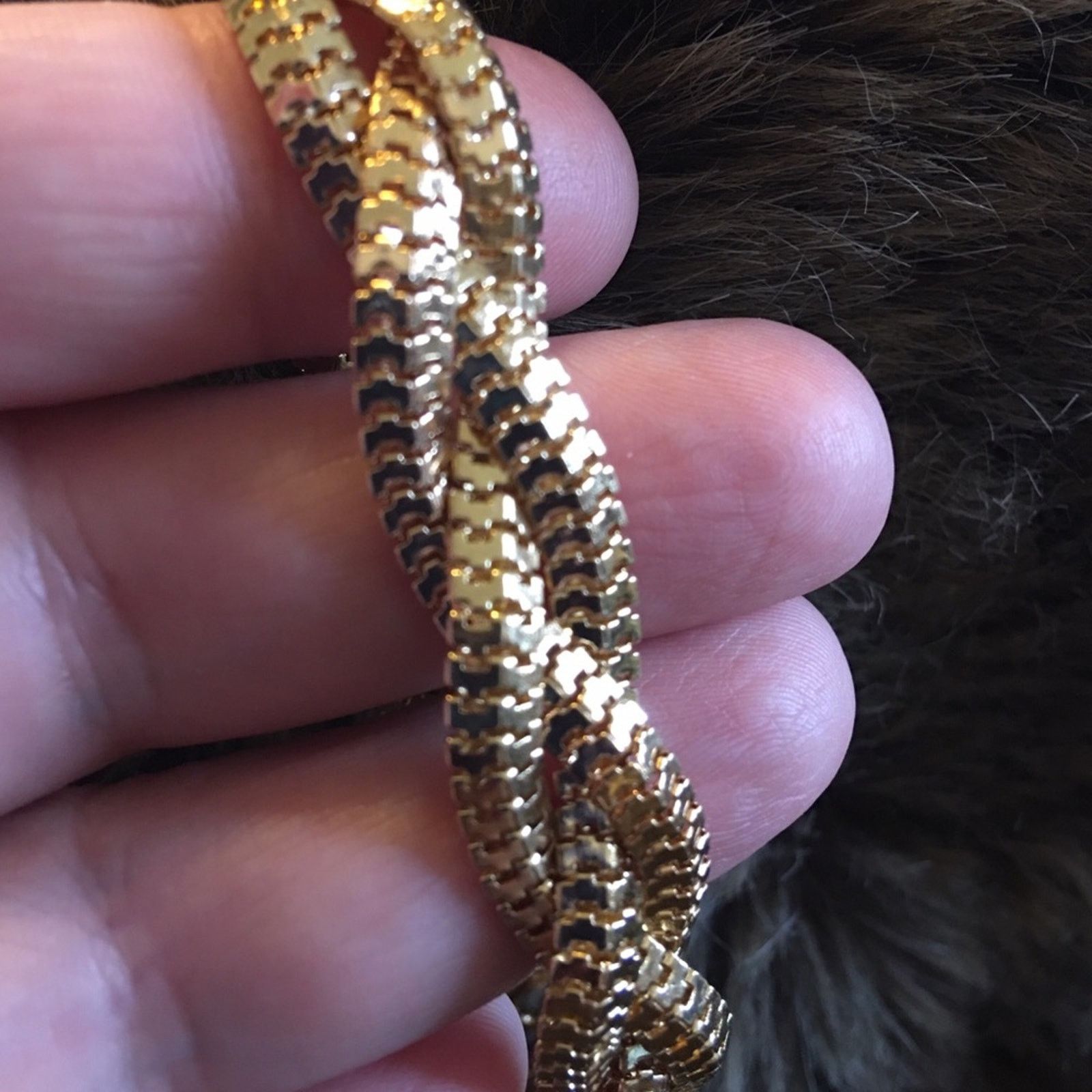 Jewelry Gold tone braided chain bracelet with tassel Size ONE SIZE - 7 Thumbnail
