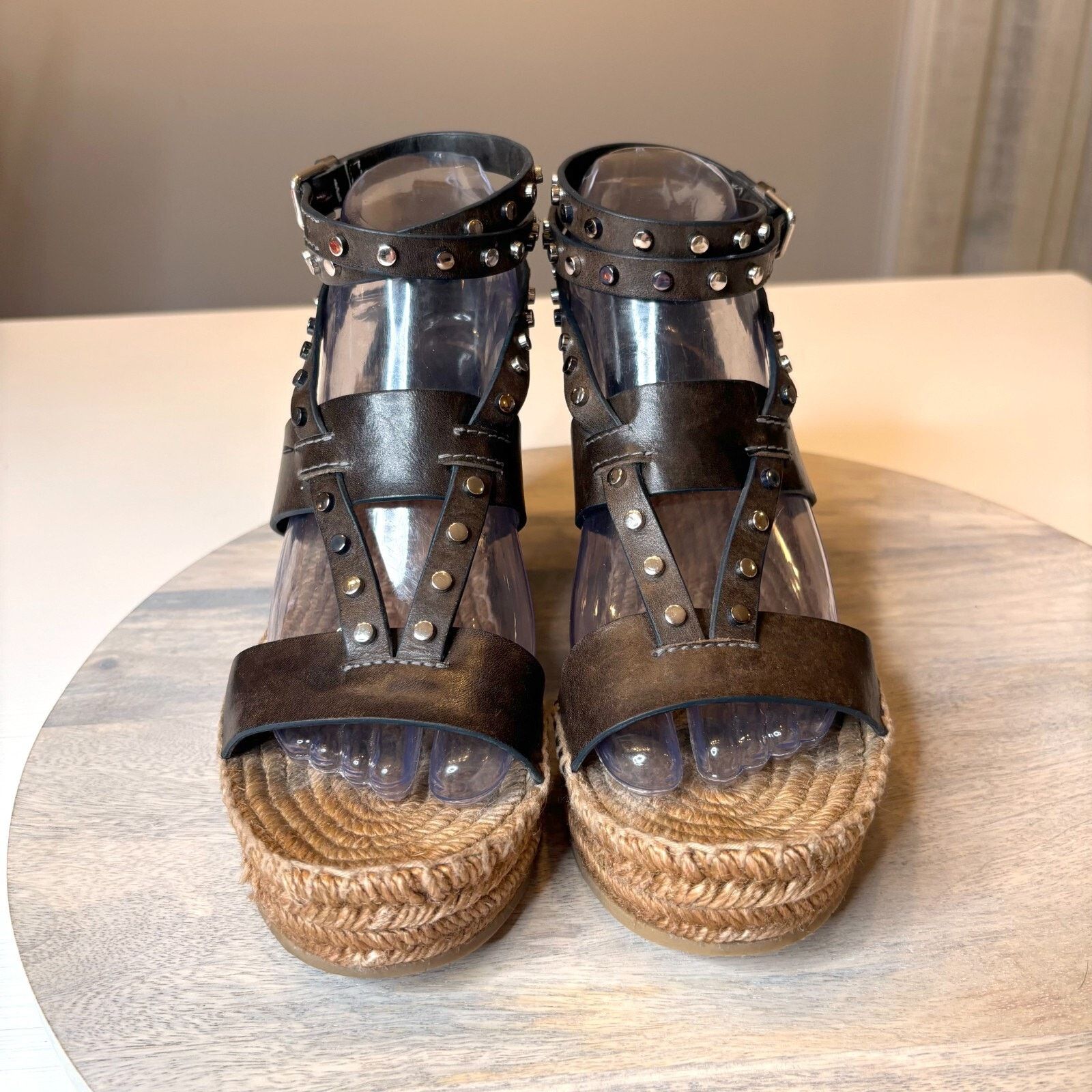 Jimmy Choo Jimmy Choo Raffia Stud Danica Wedge Sandals US Size 8 EU 38 Size US 8 / IT 38 - 3 Thumbnail