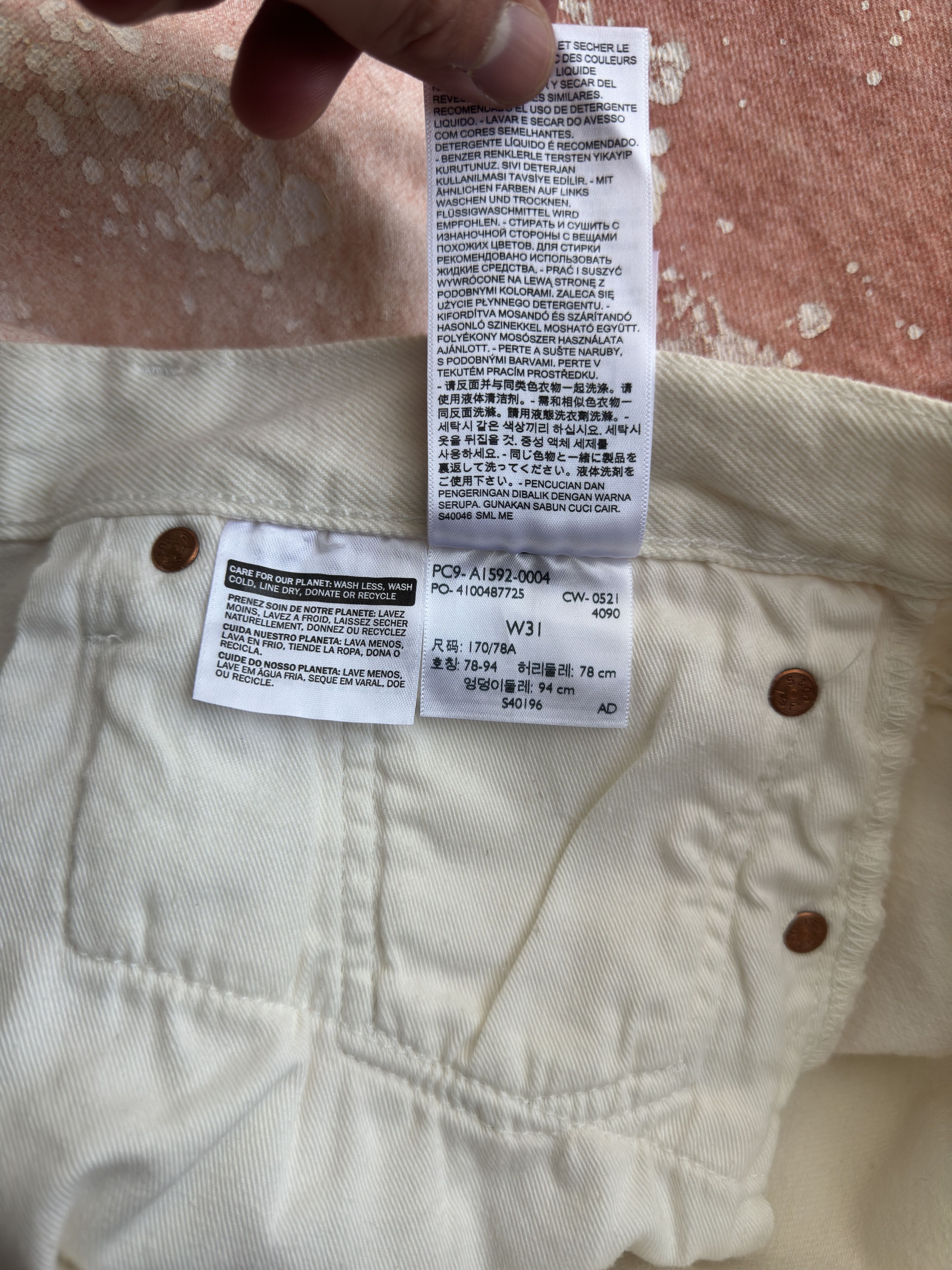DENIM TEARS × Levi's Denim Tears Levi's 501 Jeans Brick Mason White Red Clay Size US 31 - 14 Thumbnail