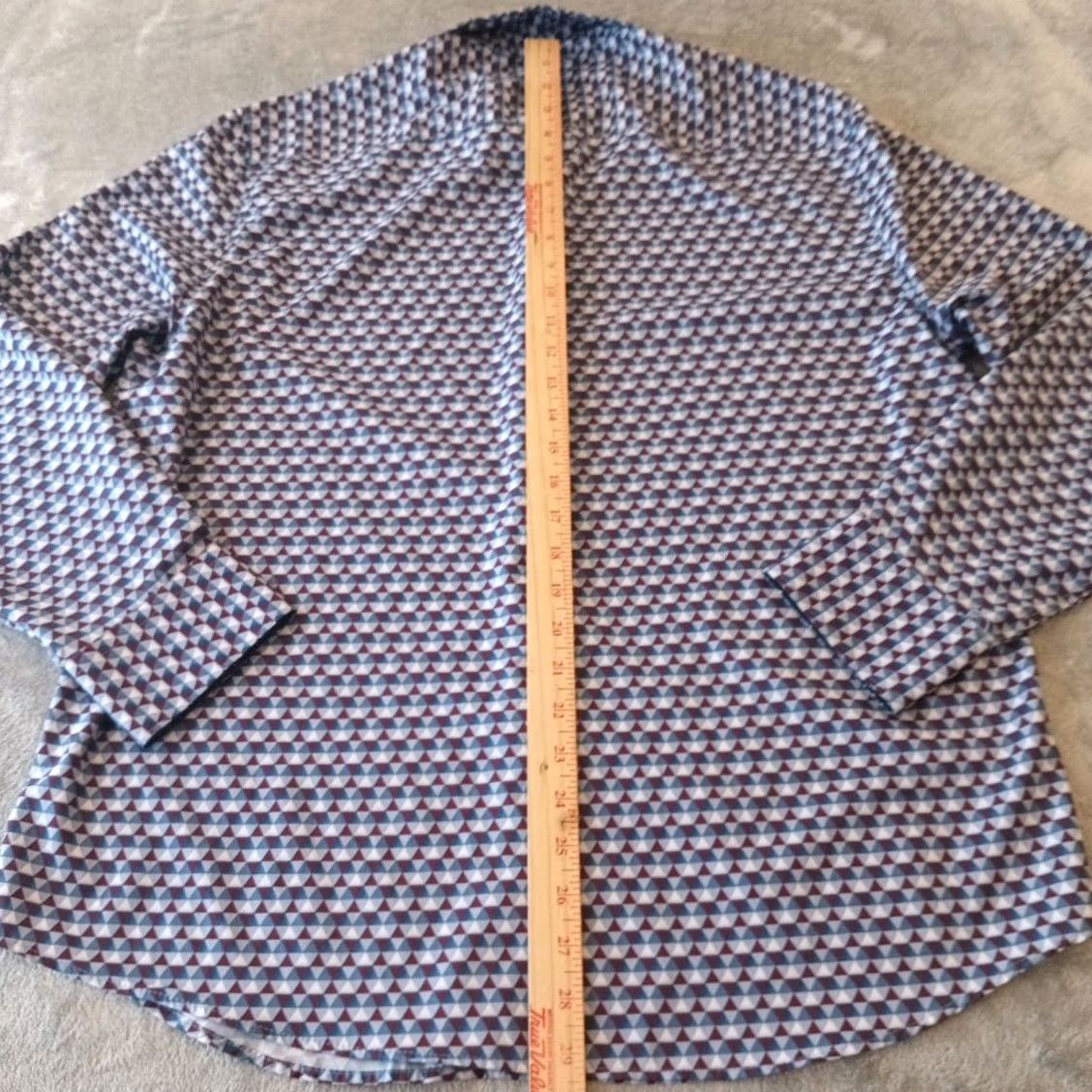 Vintage Con Struct Shirt Mens Large Slim Fit Blue Purple Geometric Long Sleeve Button Up Size US L / EU 52-54 / 3 - 6 Thumbnail