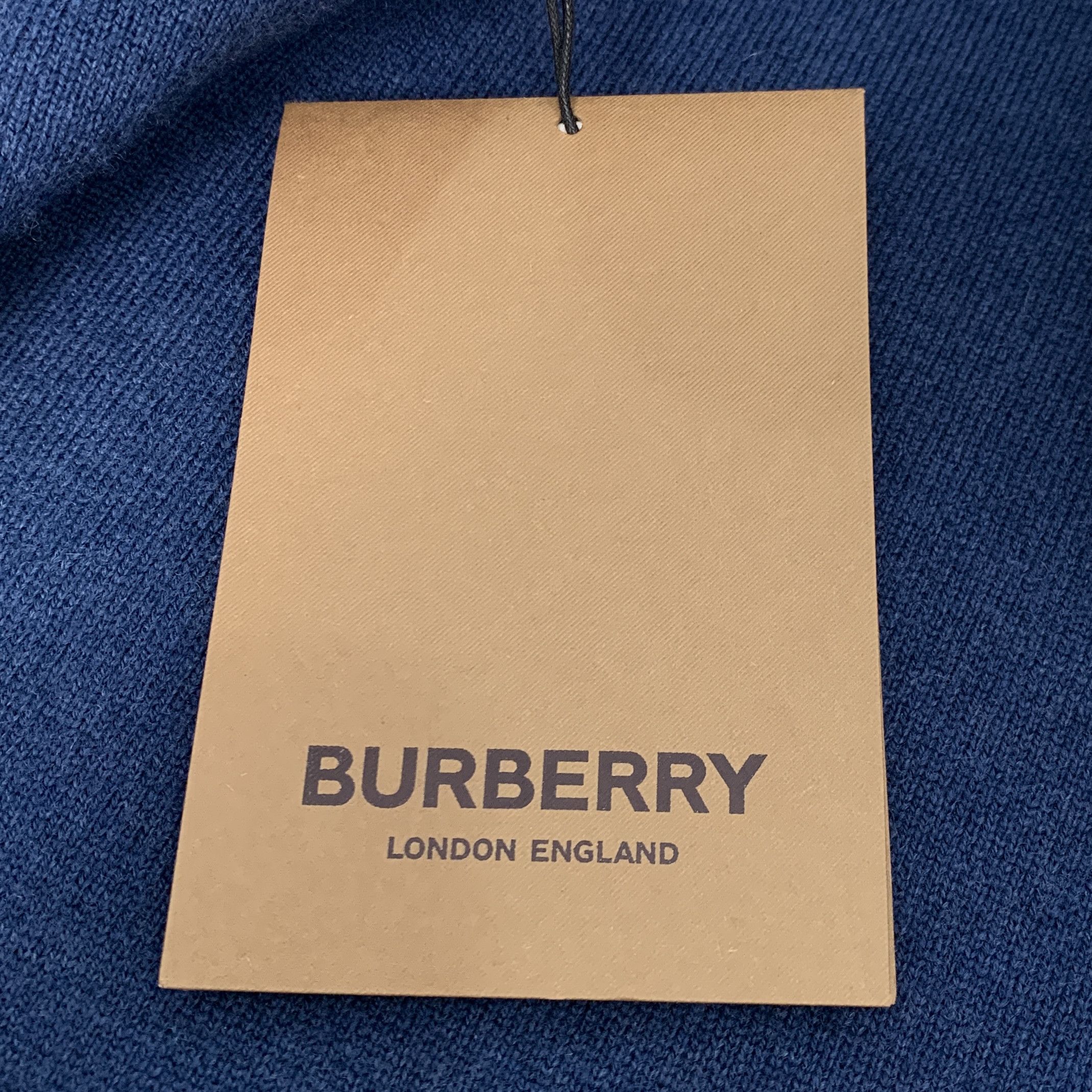 Burberry Burberry Navy Hooded Wool-Cashmere Poncho (One Size) Size ONE SIZE - 2 Thumbnail