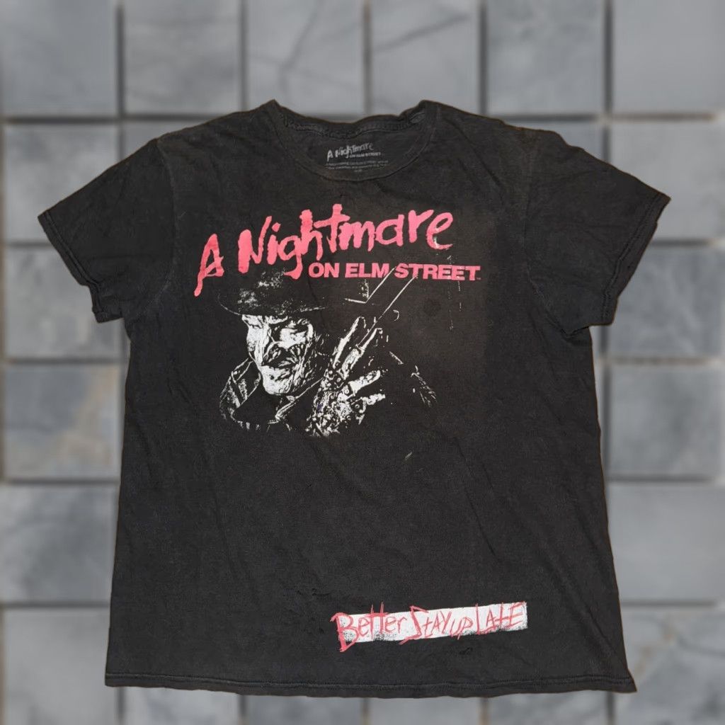 Vintage Nightmare On Elm Street Freddy Krueger T-Shirt Black Medium Distressed M & M Men's Regular Size M Size US M / EU 48-50 / 2 - 1 Thumbnail