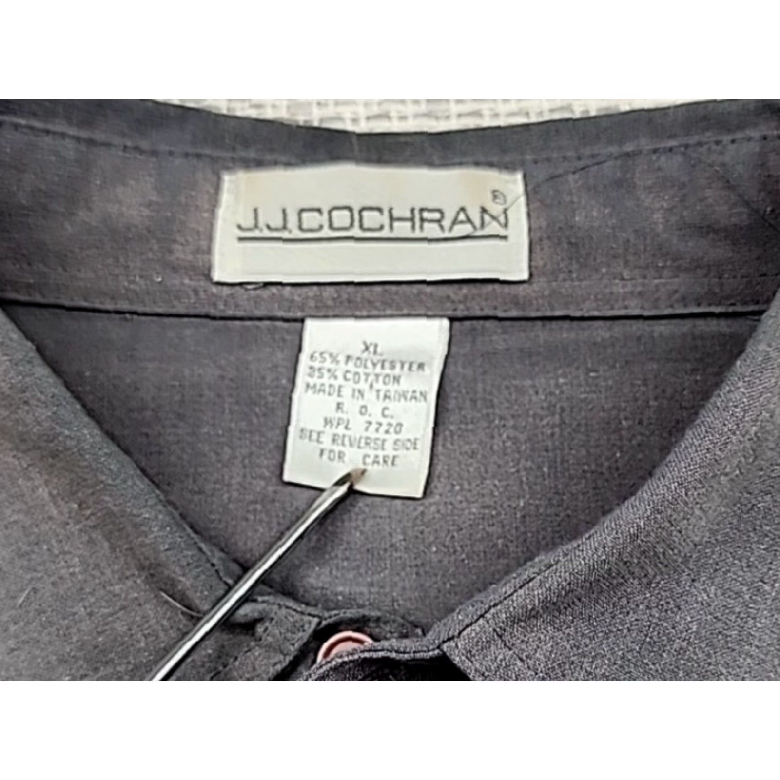 Vintage VINTAGE JJ Cochran Polo Shirt Long Sleeve Mens XL Dark Gray 80s Dad Grandpa Shirt Size US XL / EU 56 / 4 - 5 Thumbnail