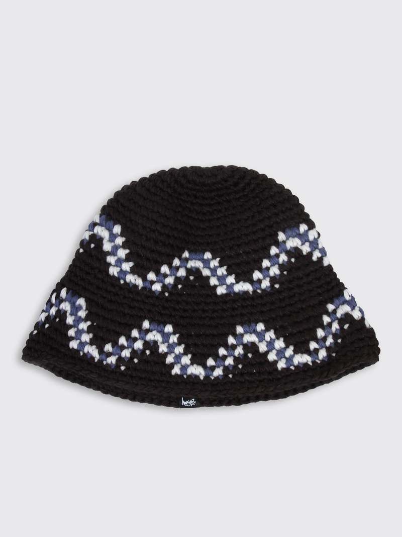 Stussy Stussy Giza Knit Bucket Hat Black Cotton Size ONE SIZE - 5 Thumbnail