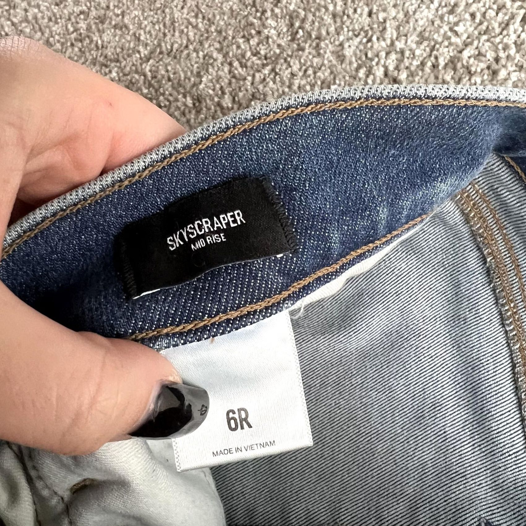 Express Express Skyscraper Bootcut Jeans Womens 6R Medium Wash Mid Rise Distressed Denim Size 28" / US 6 / IT 42 - 6 Thumbnail