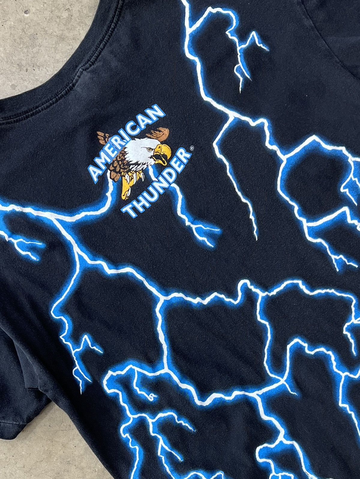 Harley Davidson Vintage 90s USA American Thunder Panther Lightning Tee XL Size US XL / EU 56 / 4 - 4 Thumbnail