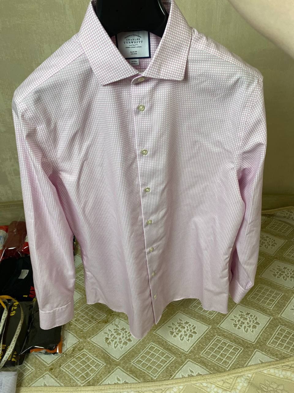 Charles Tyrwhitt 🔥 Charles Tyrwhitt Check Pink Button Up Long Sleeve Shirt Size US XL / EU 56 / 4 - 7 Thumbnail