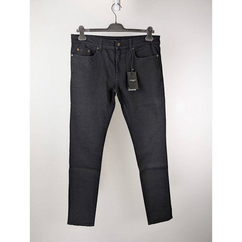 Saint Laurent Paris o1rshd1 Skinny 5 Pockets Low Jean Pants in Black Size US 34 / EU 50 - 1 Thumbnail